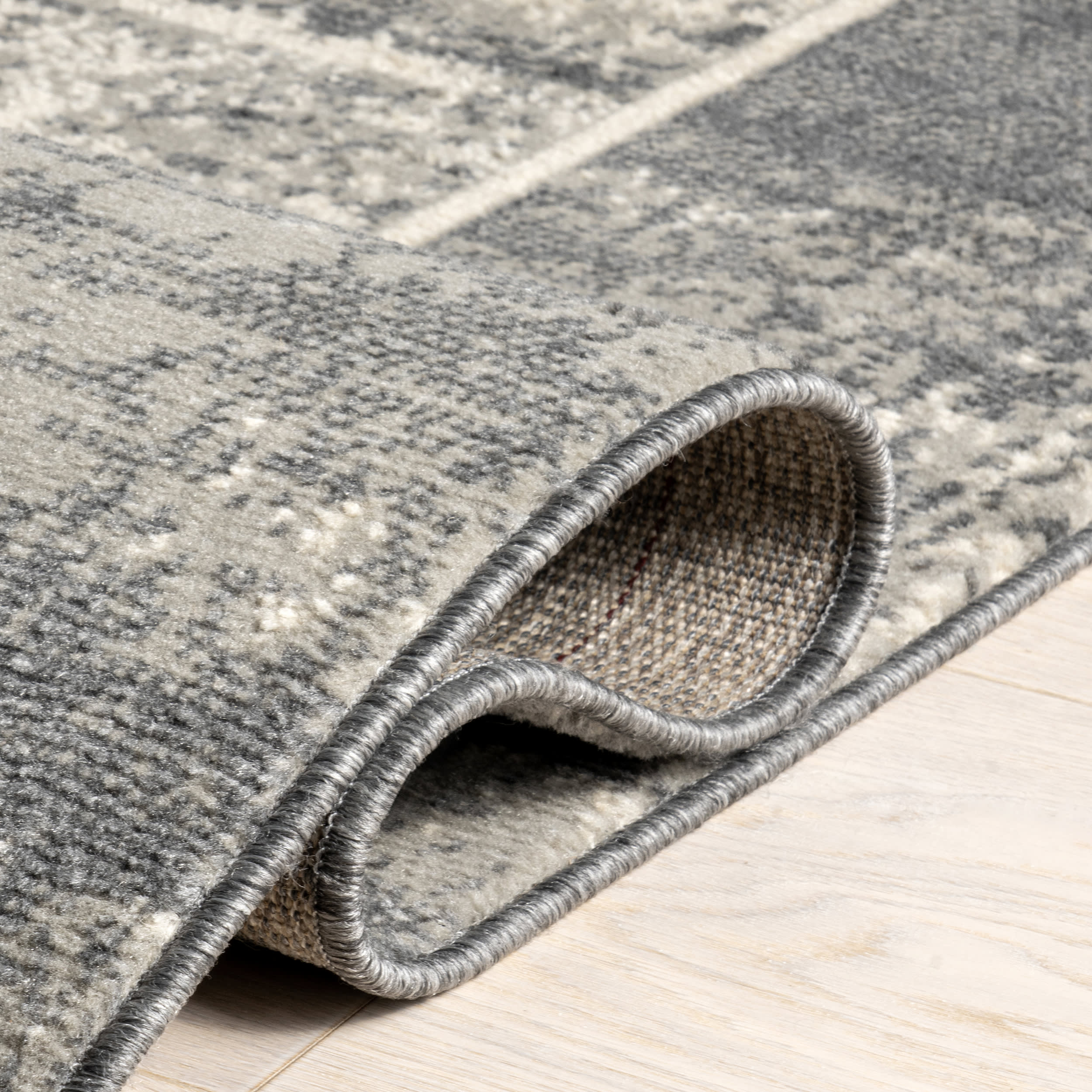 Saida Bordered Rug | Grey - Image 9