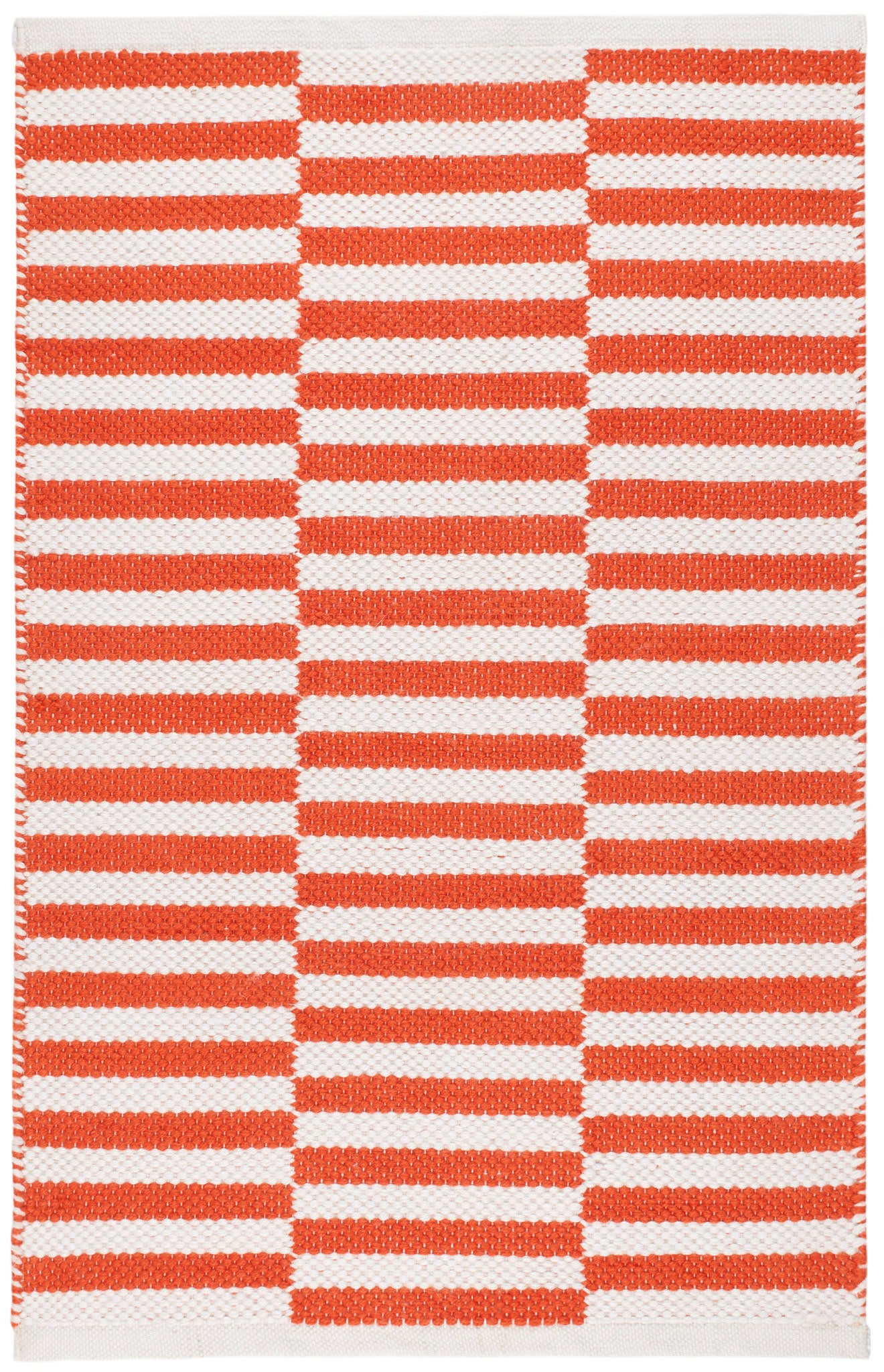 Sailing Stripe Handwoven Indoor/Outdoor Rug | Tangerine