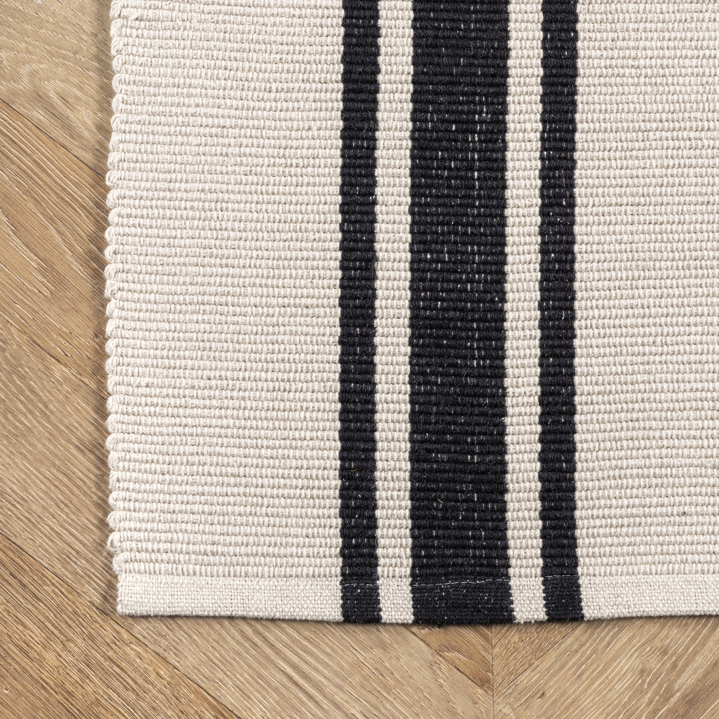 Sally Cotton Bordered Rug | Ivory - Image 3
