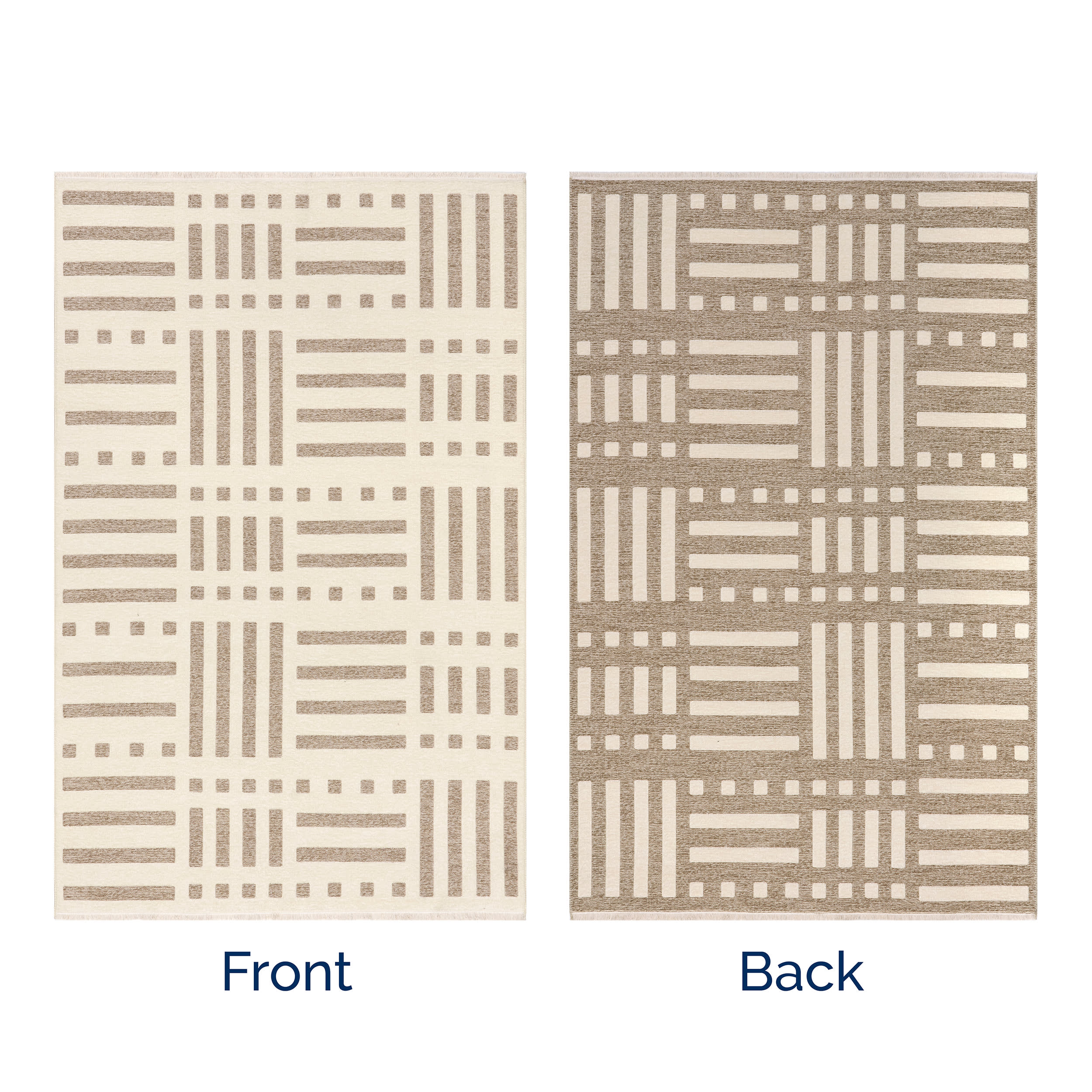Salma Geometric Reversible Washable Rug | Beige - Image 10