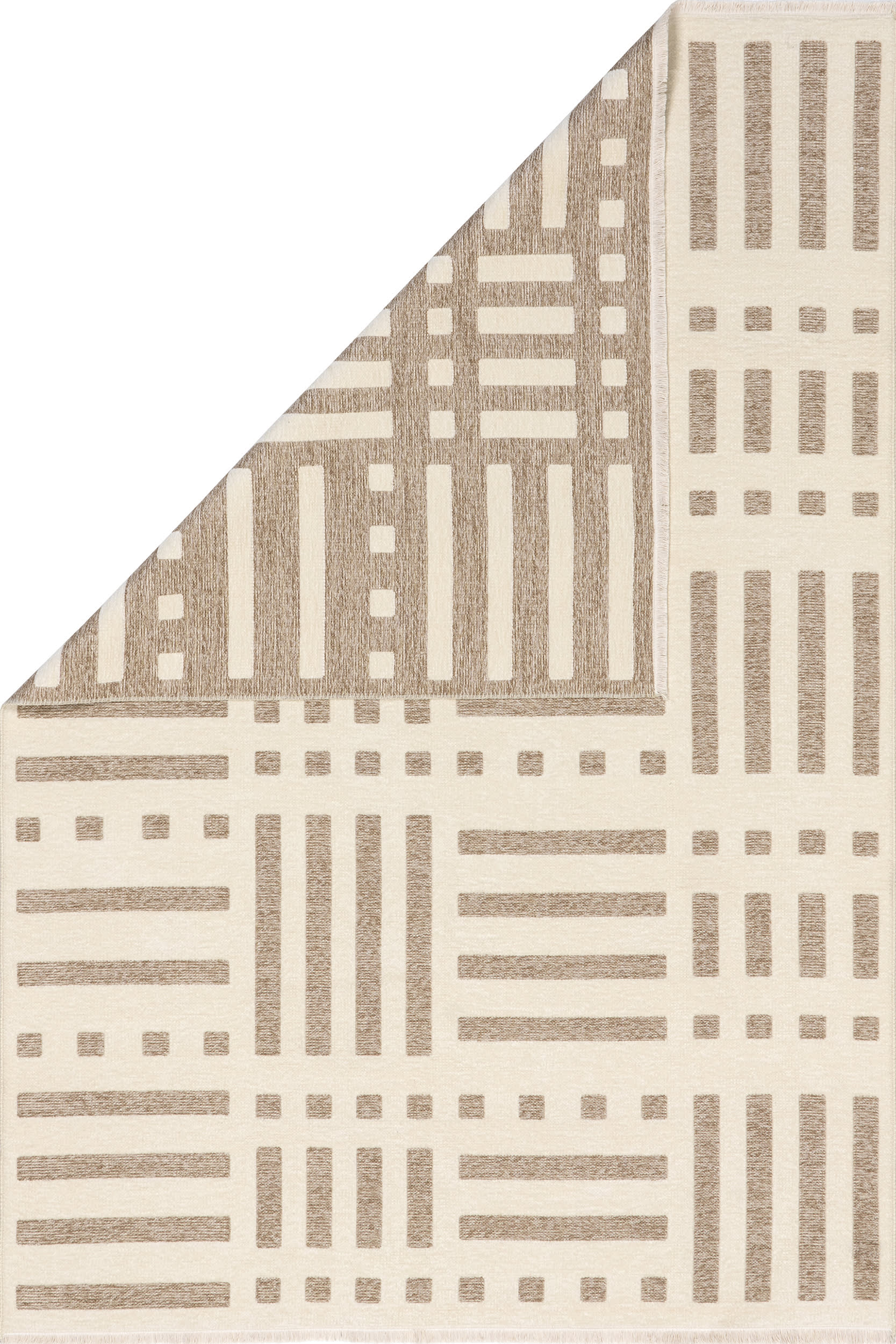 Salma Geometric Reversible Washable Rug | Beige - Image 4