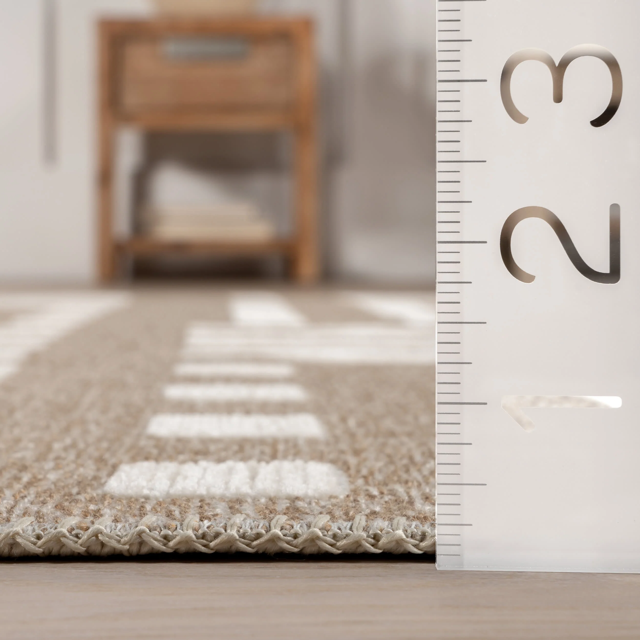 Salma Geometric Reversible Washable Rug | Beige - Image 6