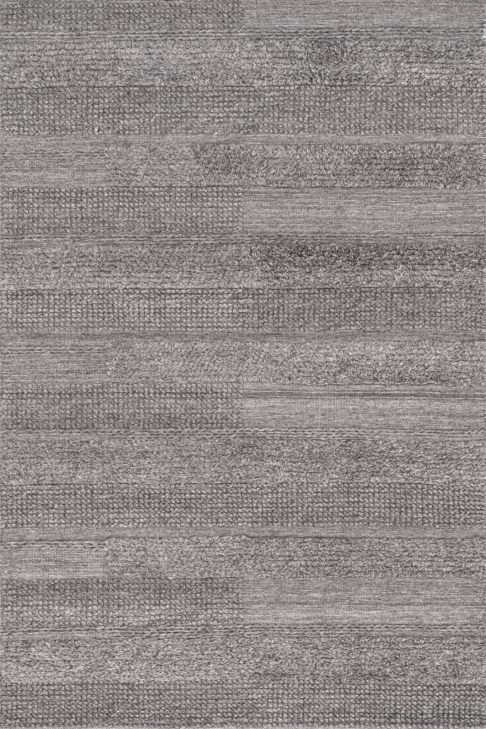 Samba Textured Cotton-Blend Rug | Grey