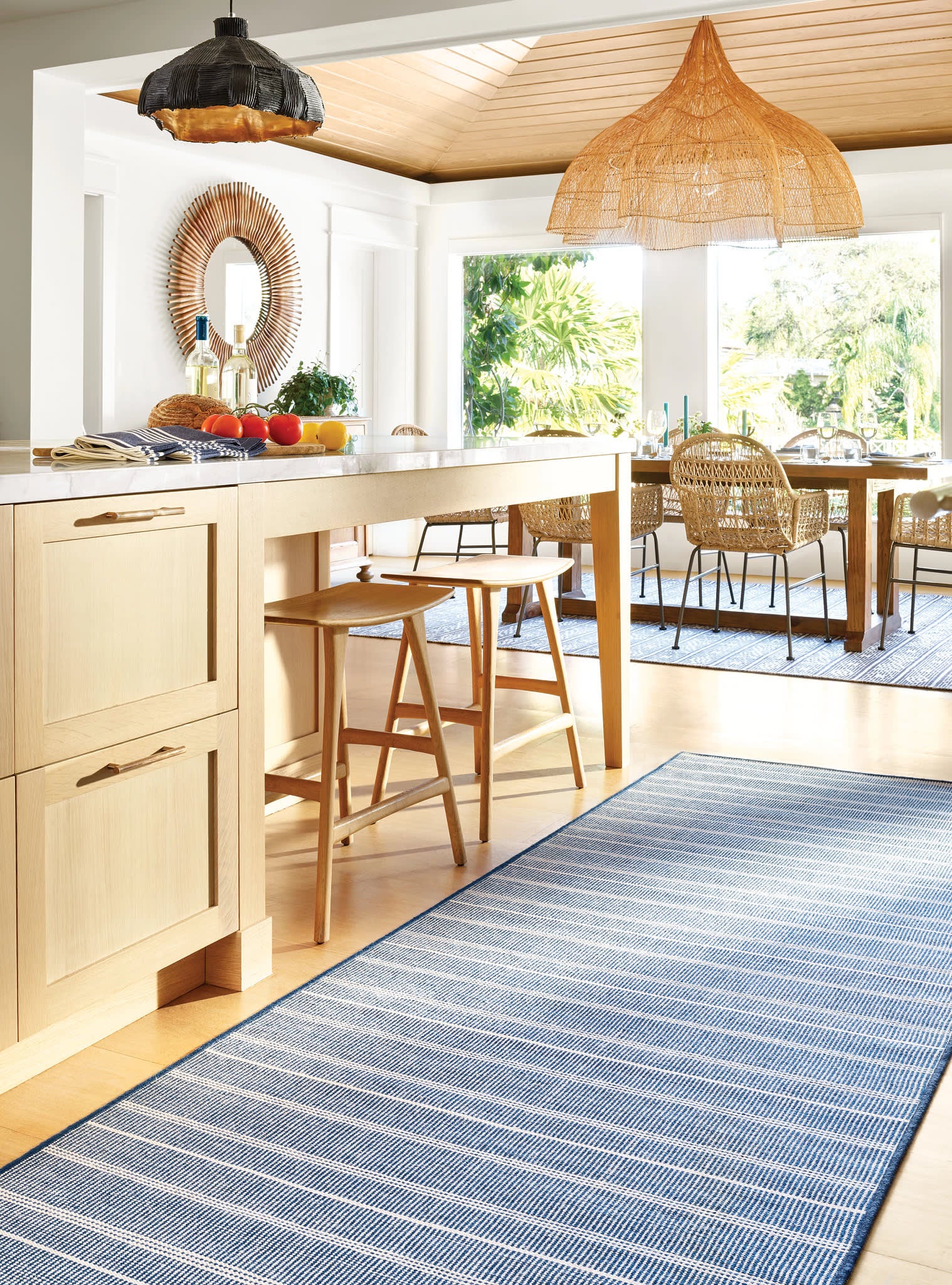 Samson Handwoven Indoor/Outdoor Rug by Bunny Williams | Navy - Image 3
