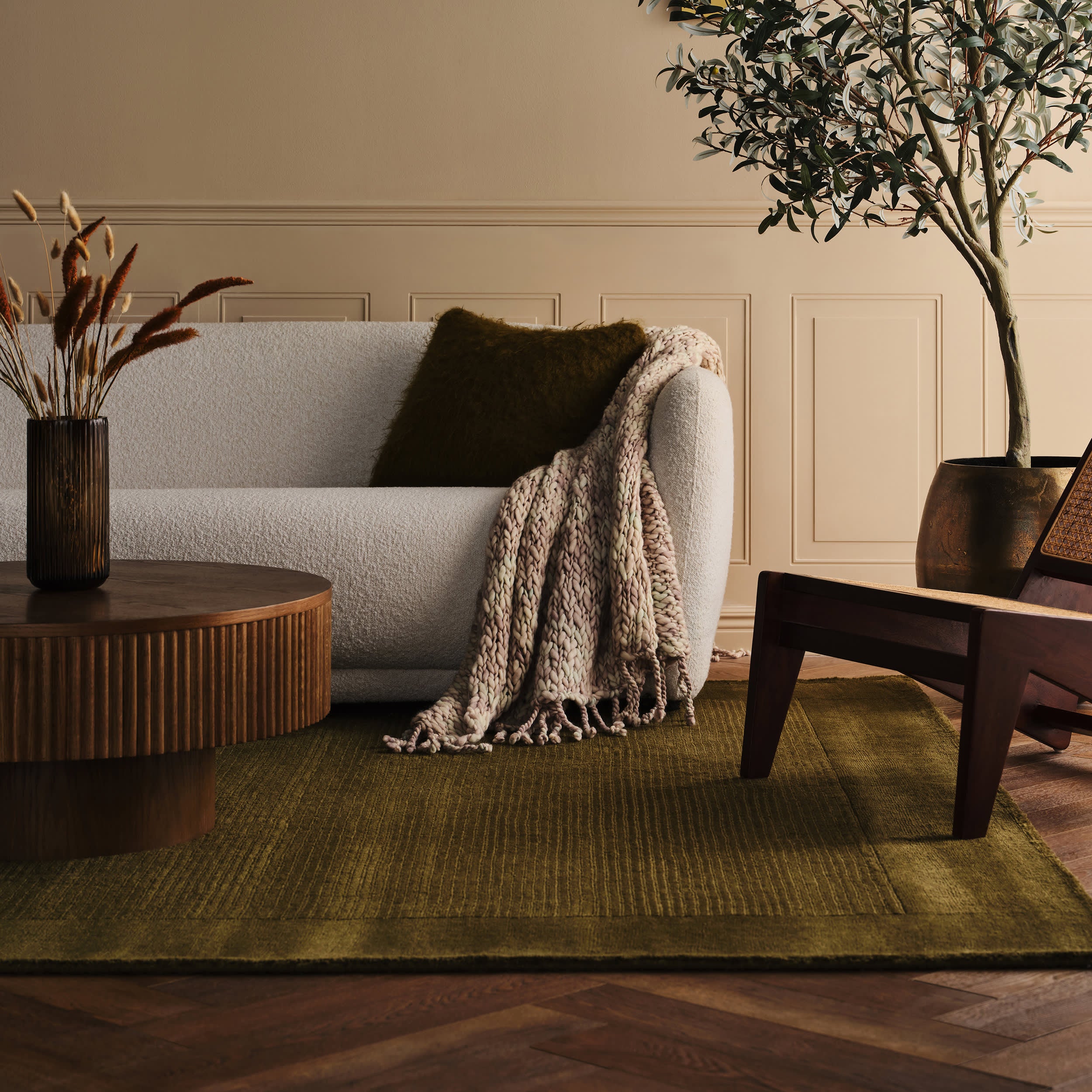 Sanami Striped Bohemian Rug | Verdant Green - Image 2