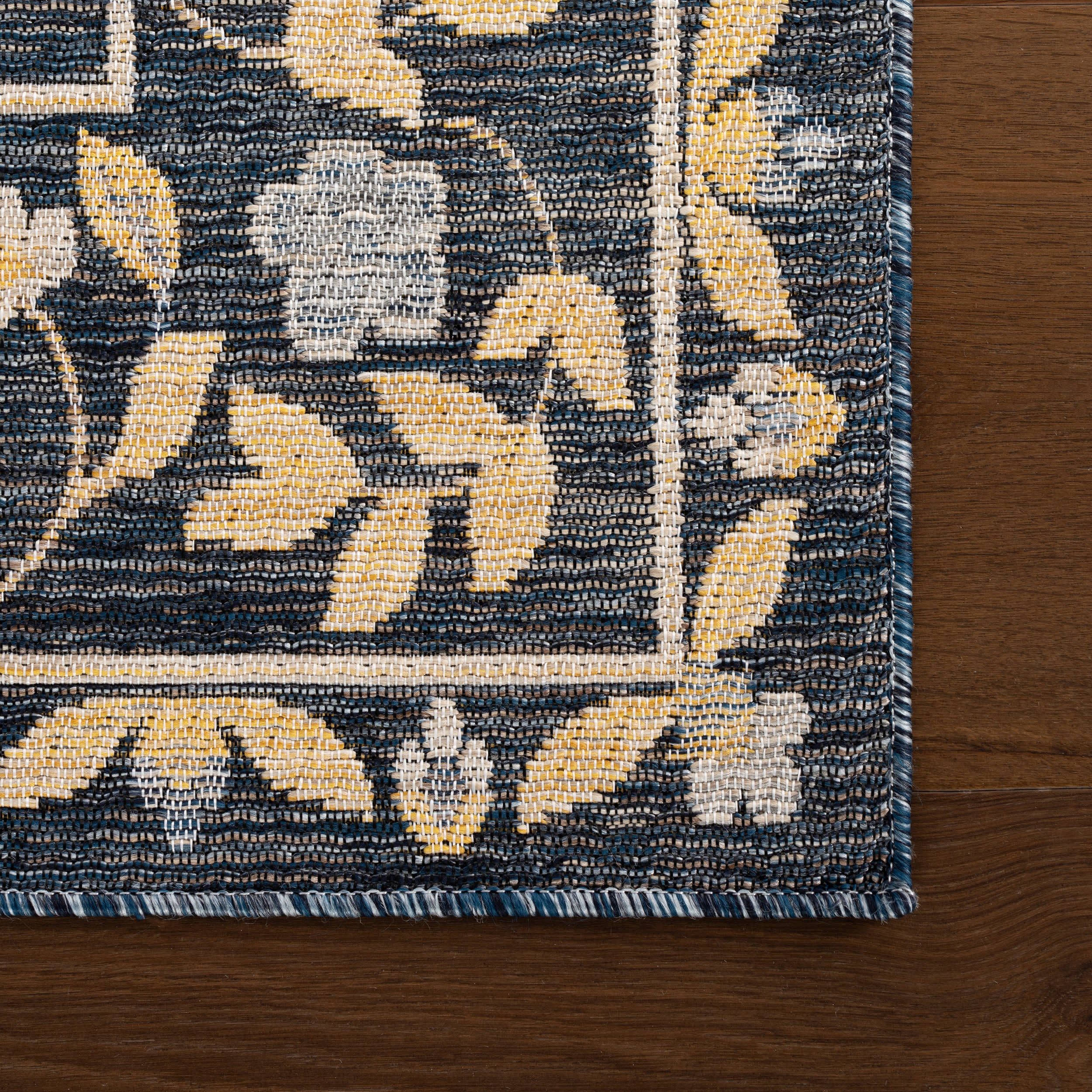 Sanaya Transitional Floral Indoor/Outdoor Rug | Navy - Image 4