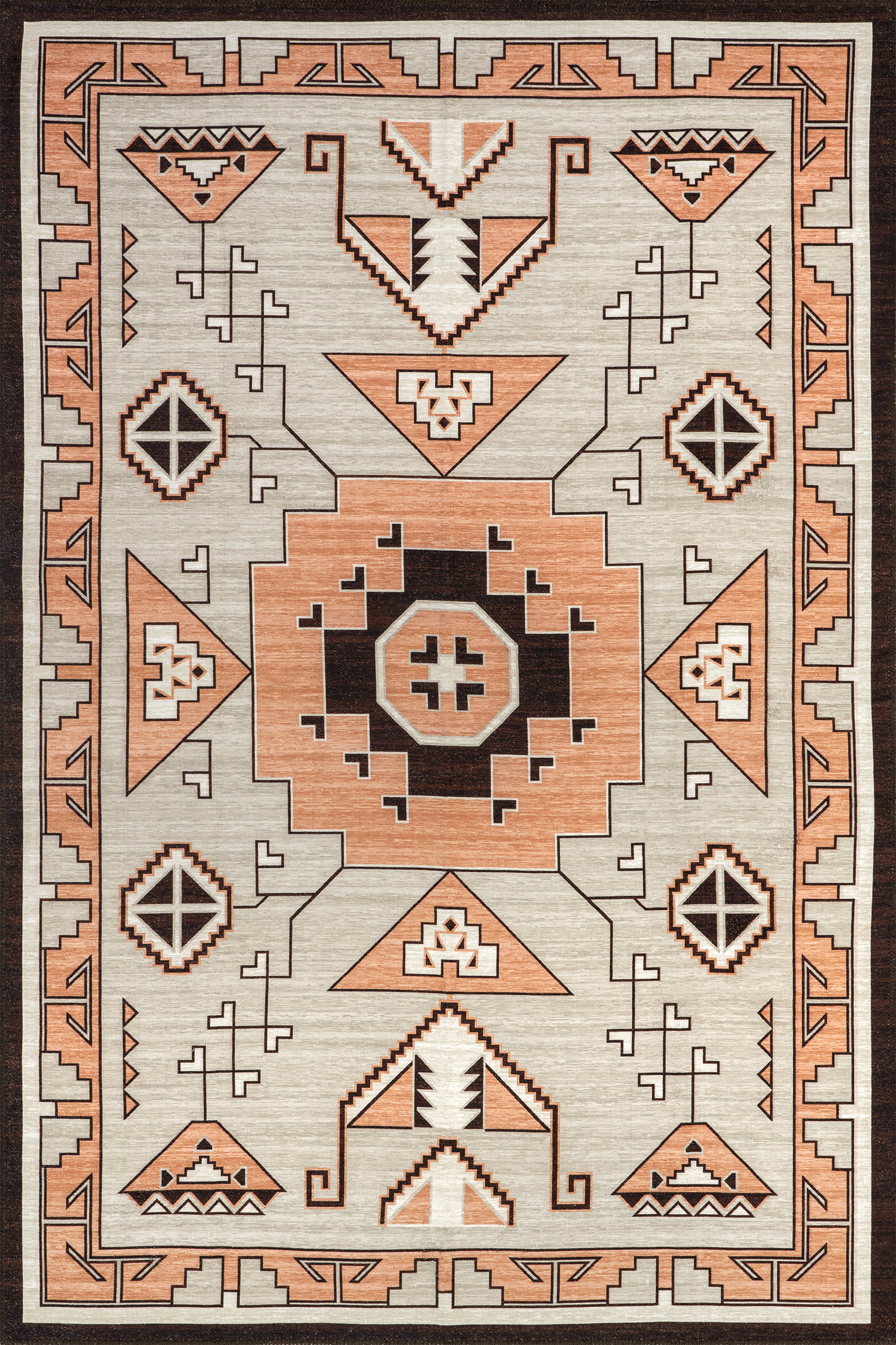Santina Washable Colorful Rug | Grey