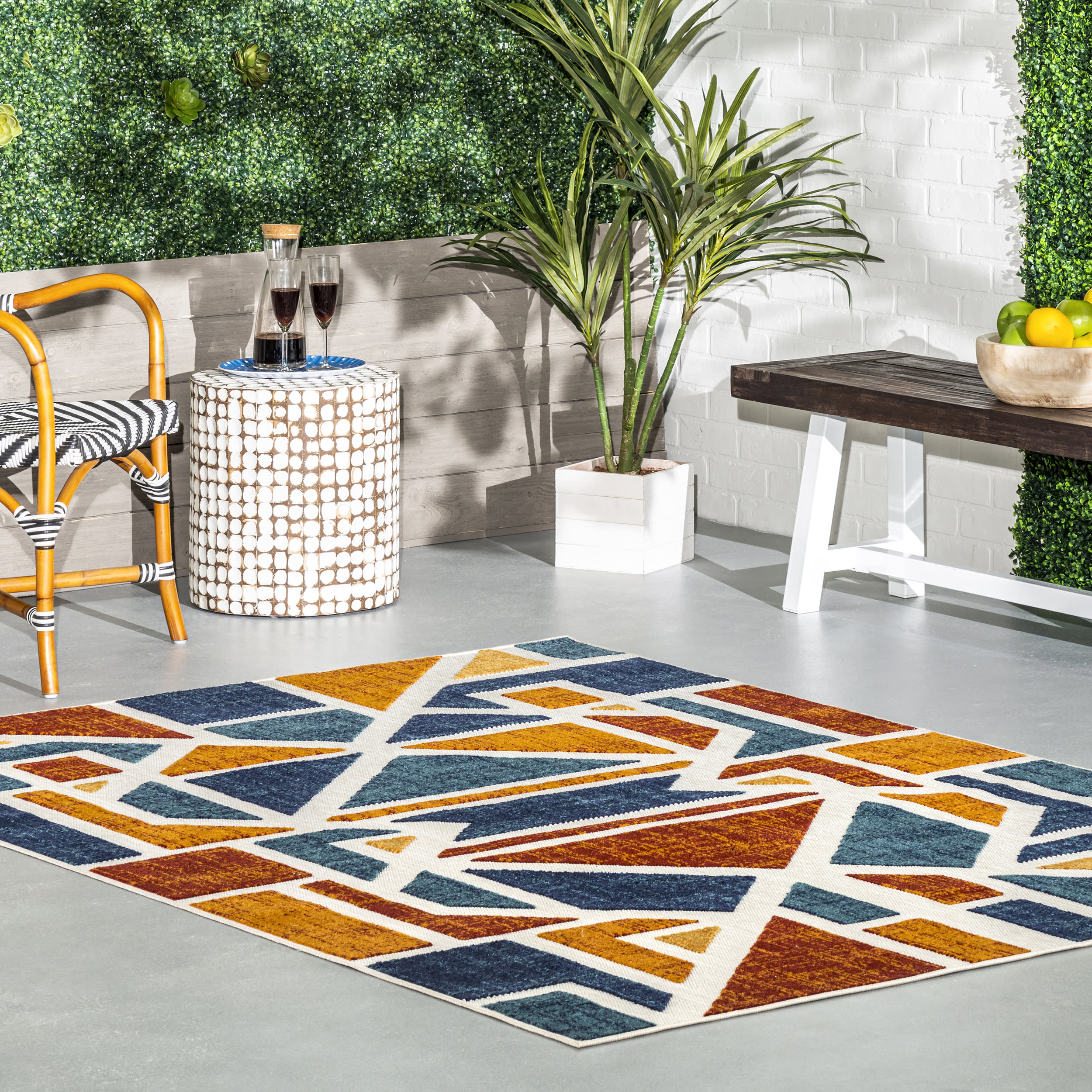 Sarah Abstract Indoor/Outdoor Rug | Rust - Image 2