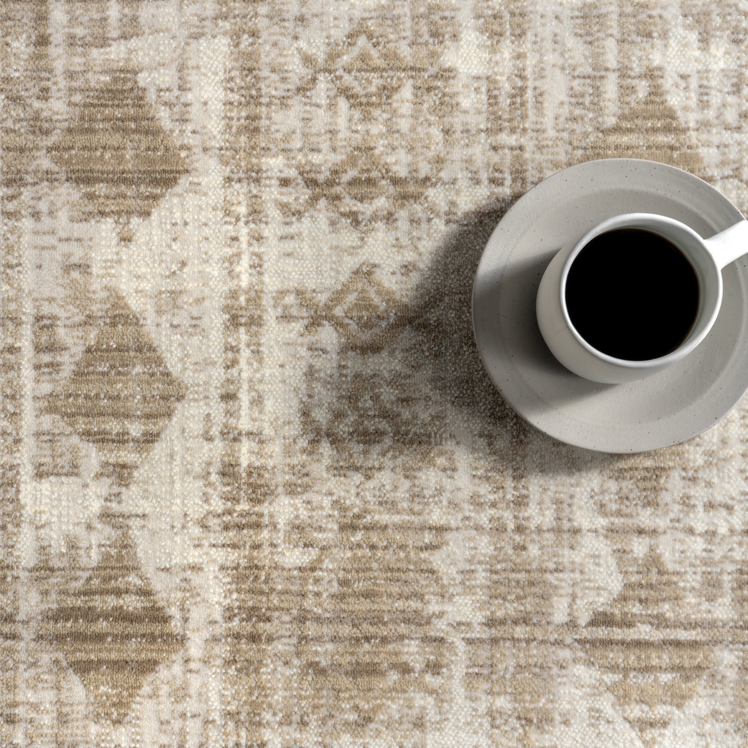 Saturdays Geometric Fringed Rug | Light Beige - Image 7