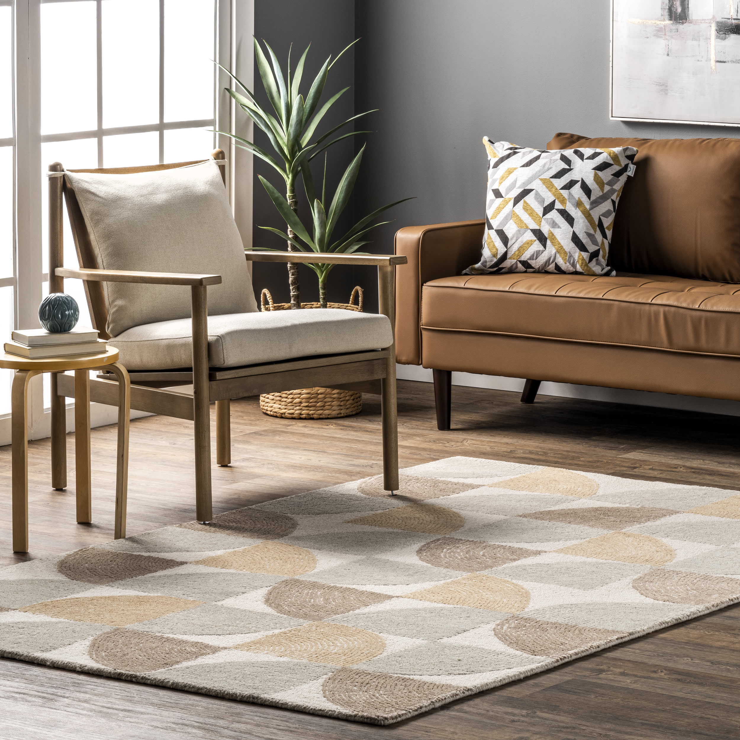 Savannah Wool Scalloped Rug | Beige - Image 2