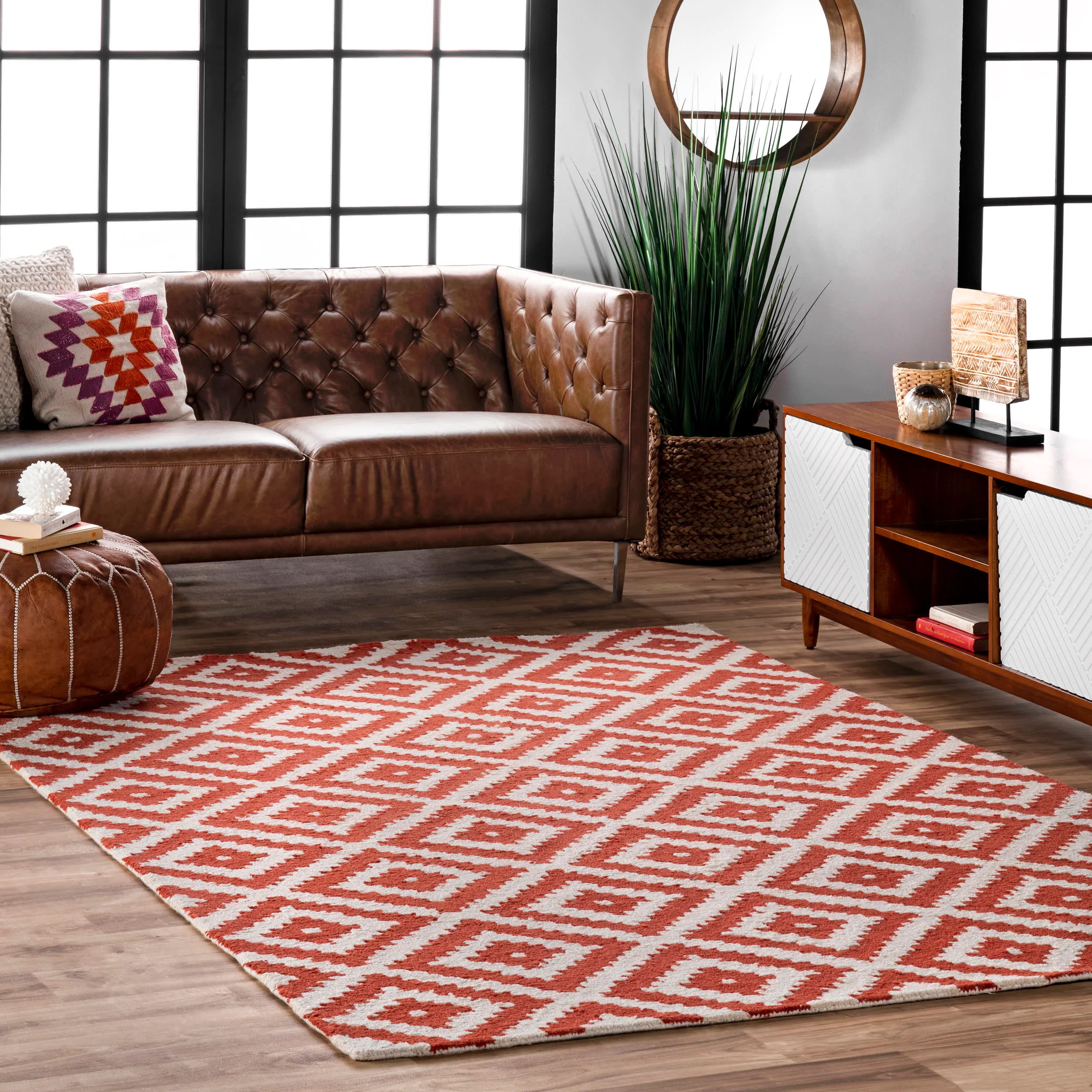 Scandinavia Diamond Rug | Rust - Image 2