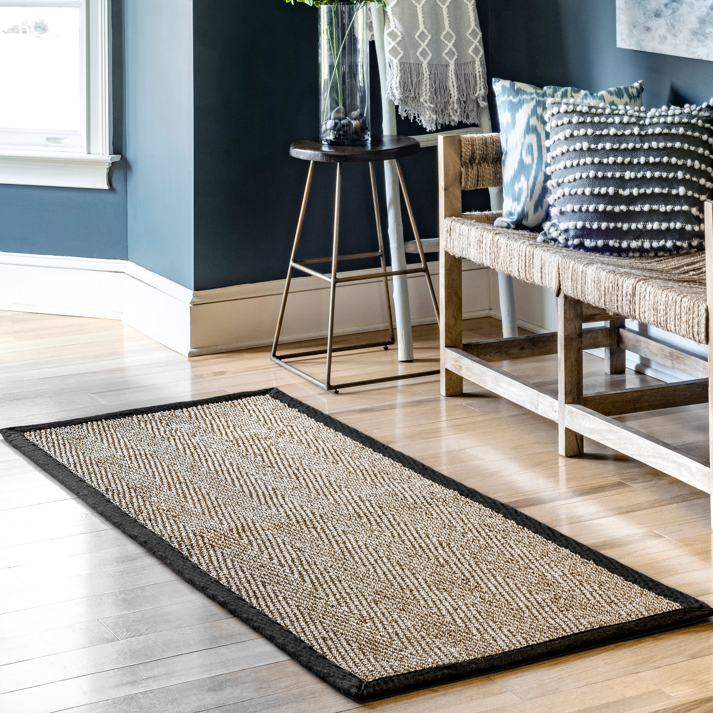 Seagrass Herringbone Rug | Black - Image 2