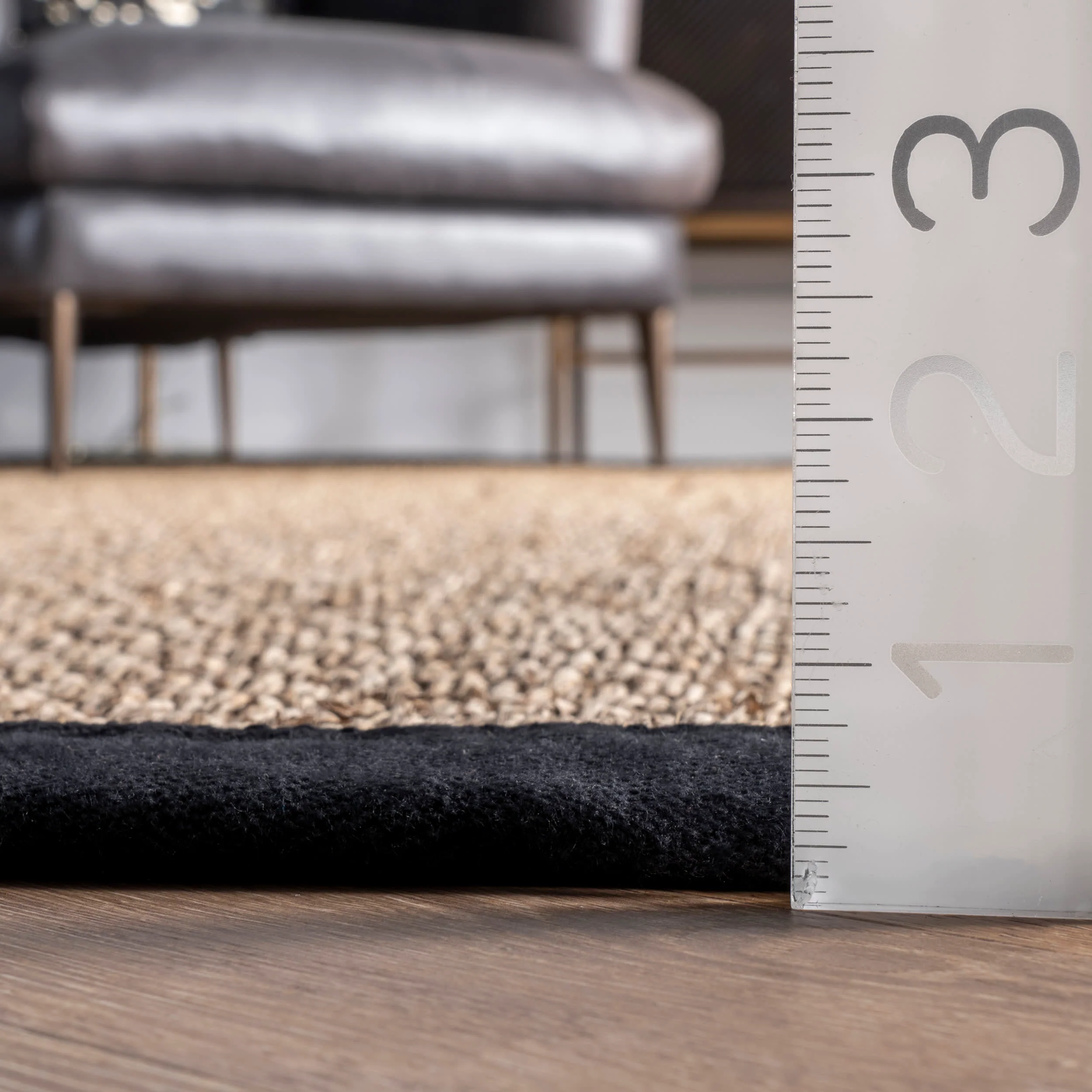 Seagrass with Border Rug | Black - Image 5