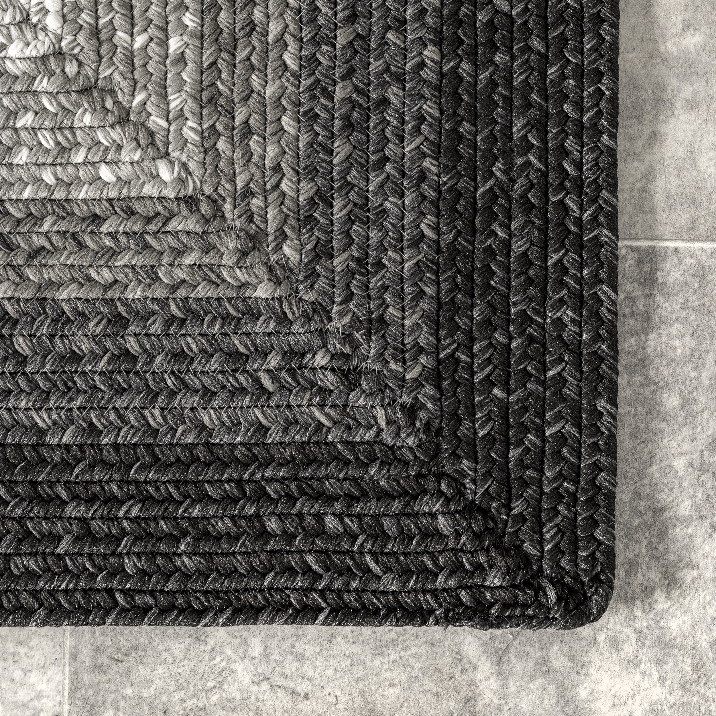 Selena Braided Indoor/Outdoor Rug | Charcoal - Image 3