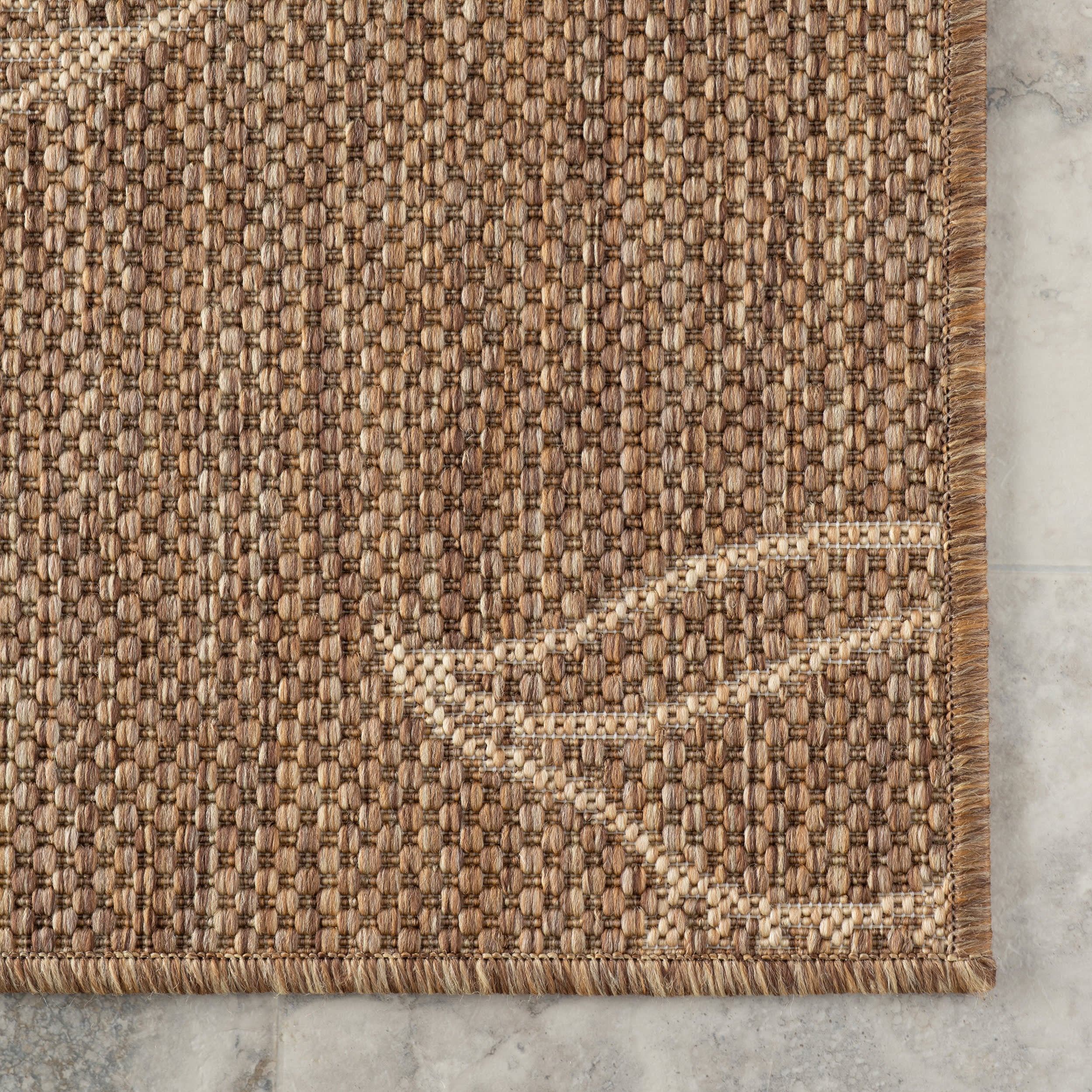 Serelith Floral Indoor/Outdoor Rug | Light Brown - Image 4