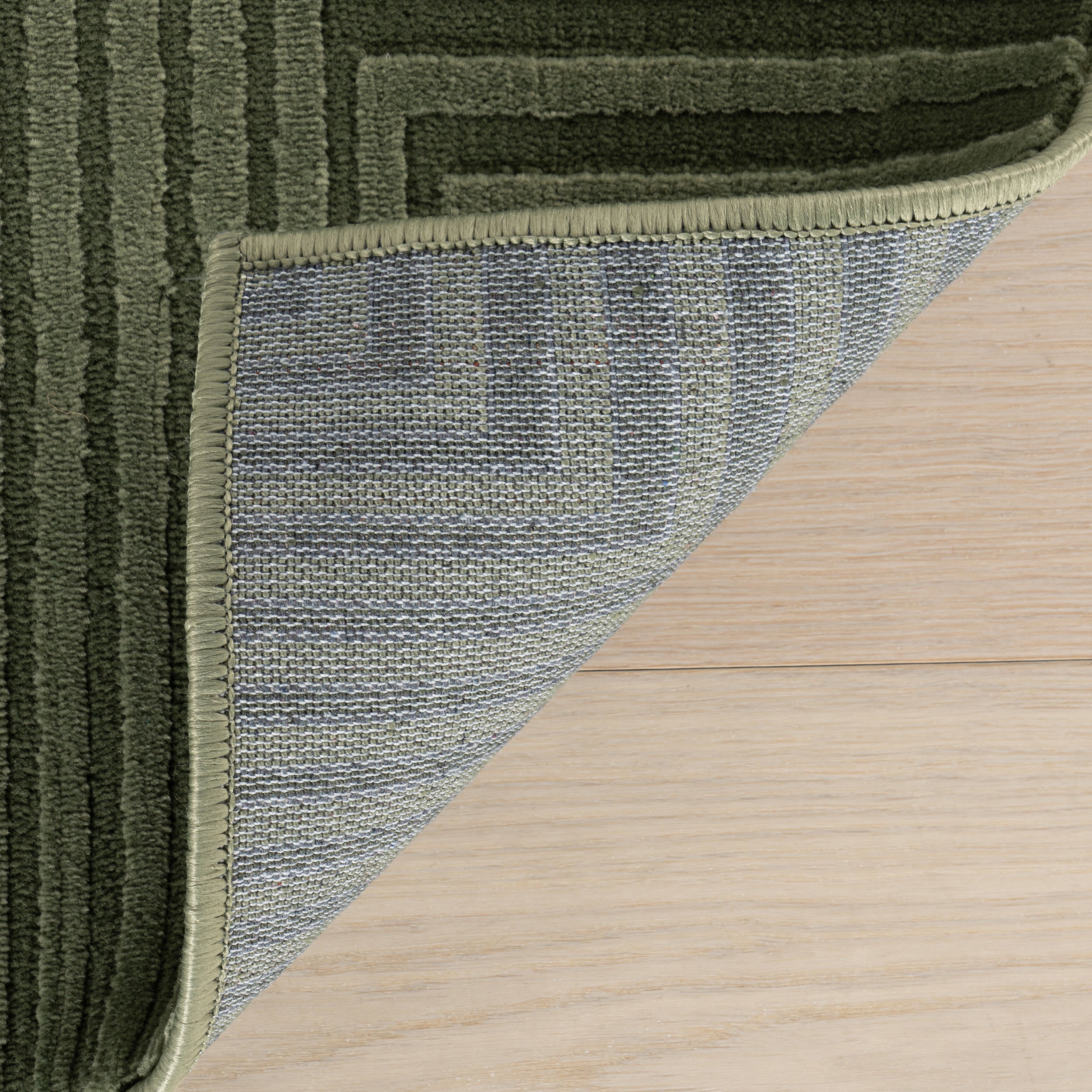 Serentha Diamond Plush Textured Washable Rug | Green - Image 8