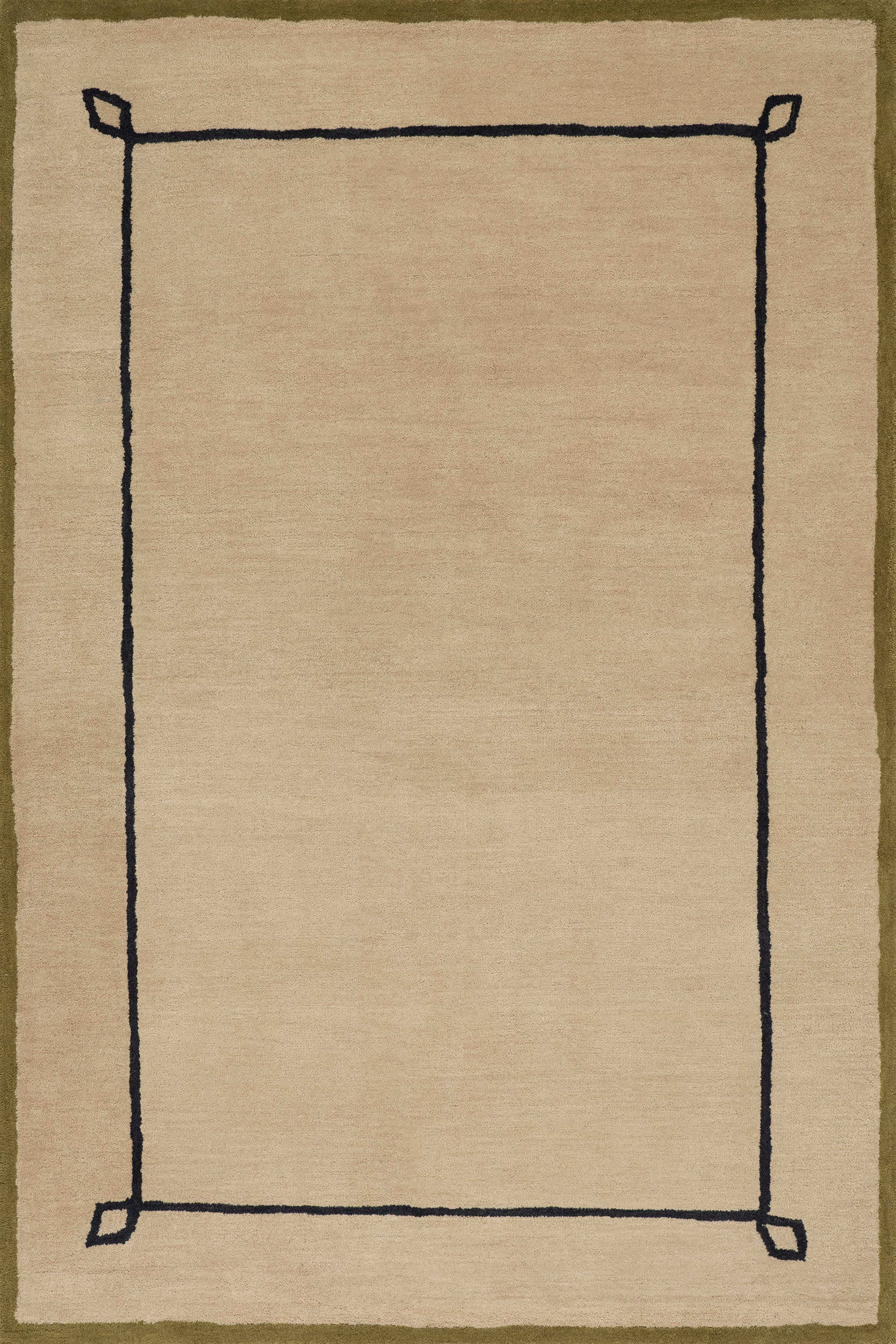 Serge Bordered Wool Rug by Nate Berkus | Tan