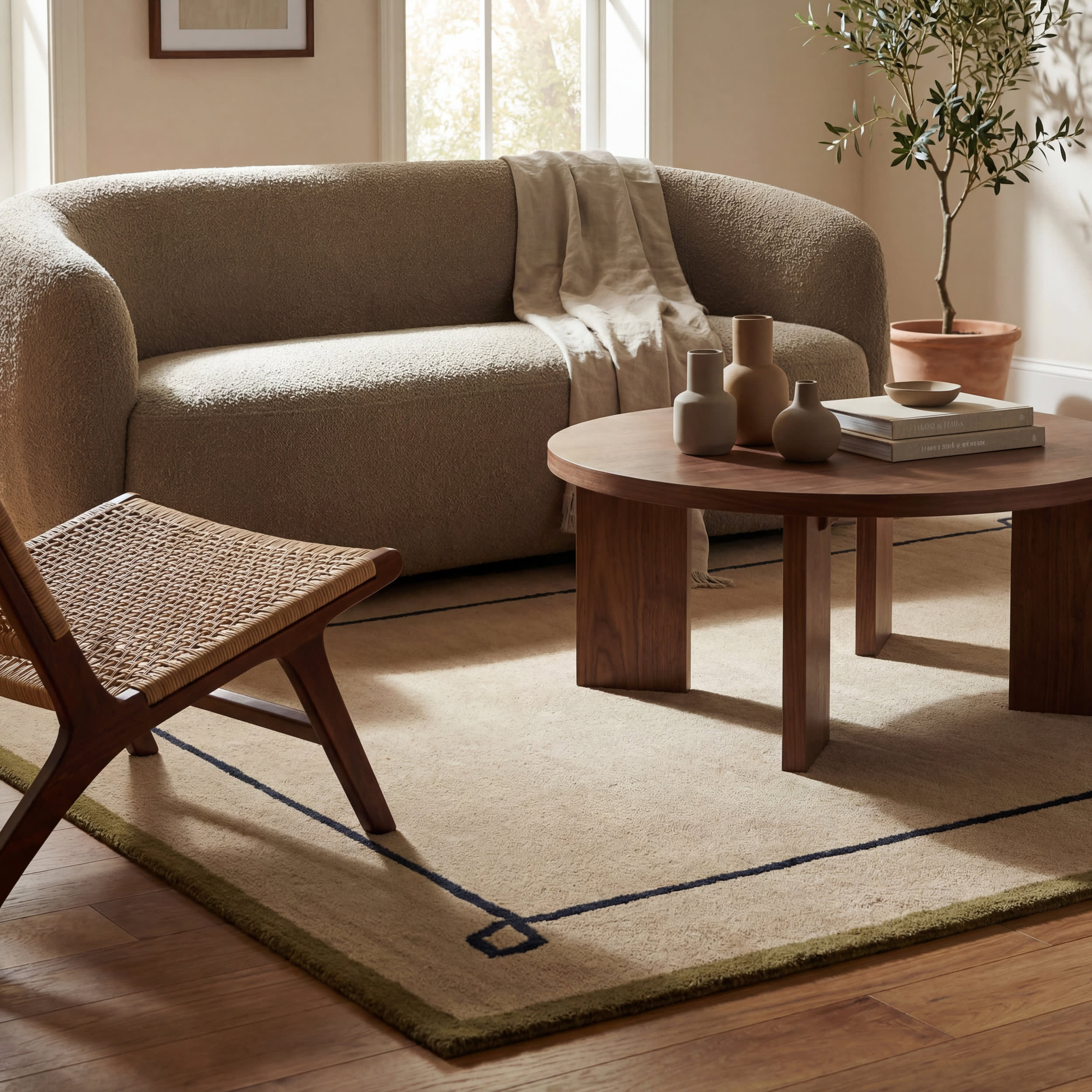 Serge Bordered Wool Rug by Nate Berkus | Tan - Image 5