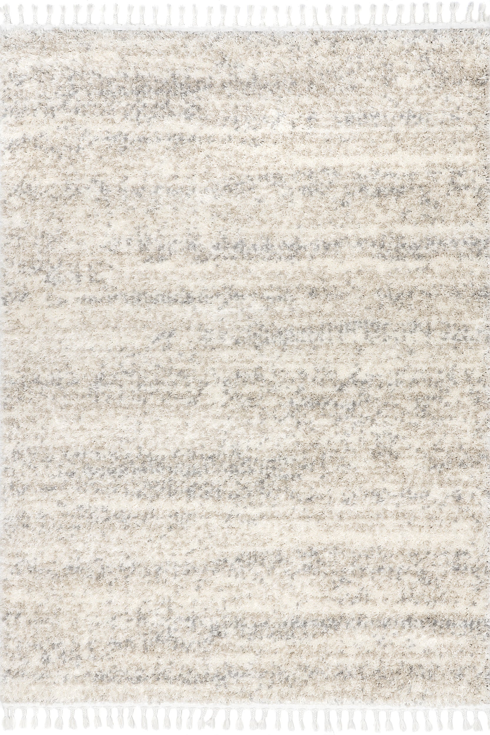 Shaded Shag With Tassels Rug | Ivory