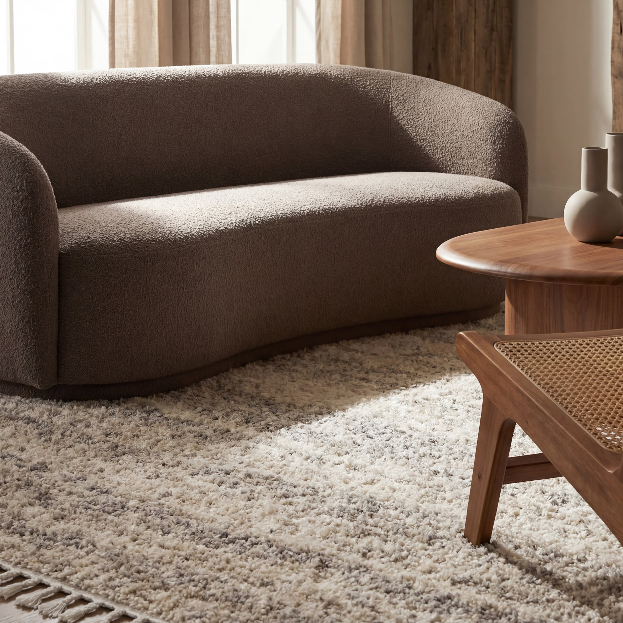 Shaded Shag With Tassels Rug | Ivory - Image 5
