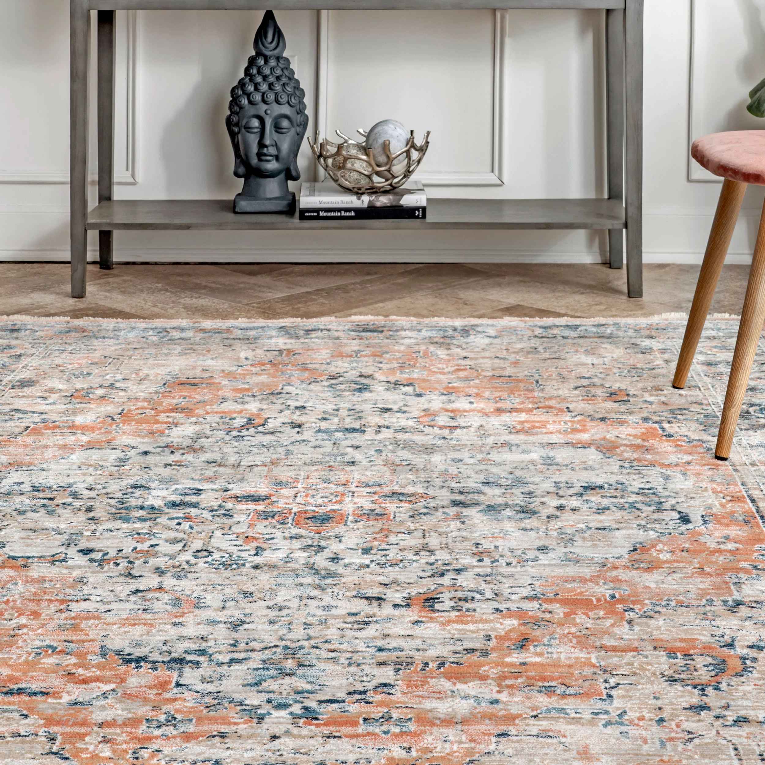 Shaded Snowflakes Rug | Beige - Image 4