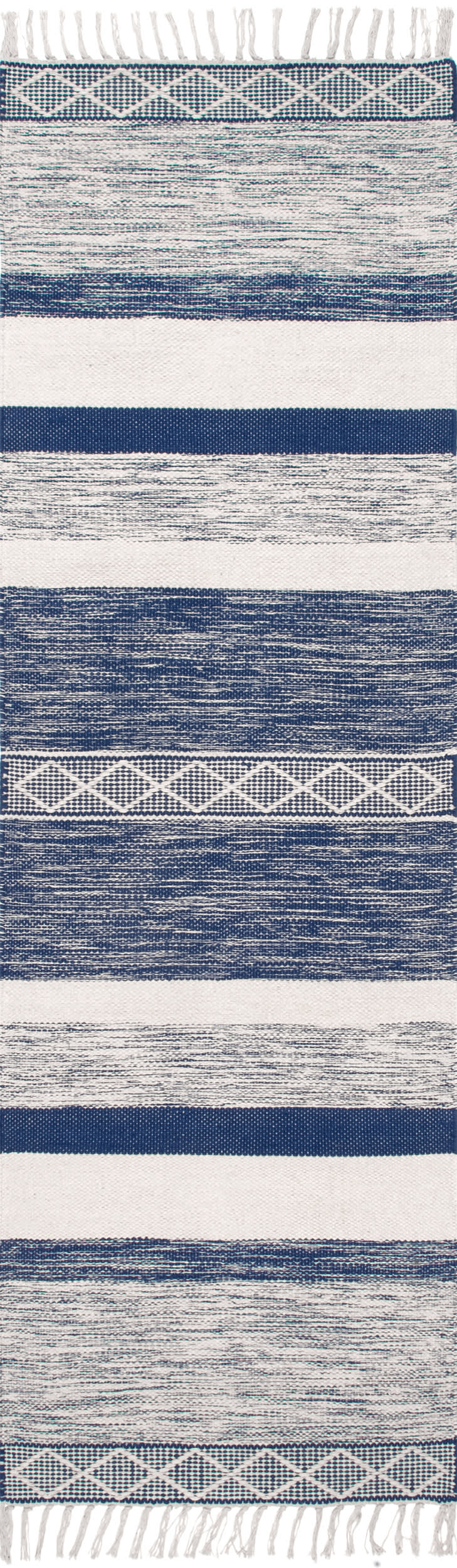 Shaded Striped Fringe Rug | Blue