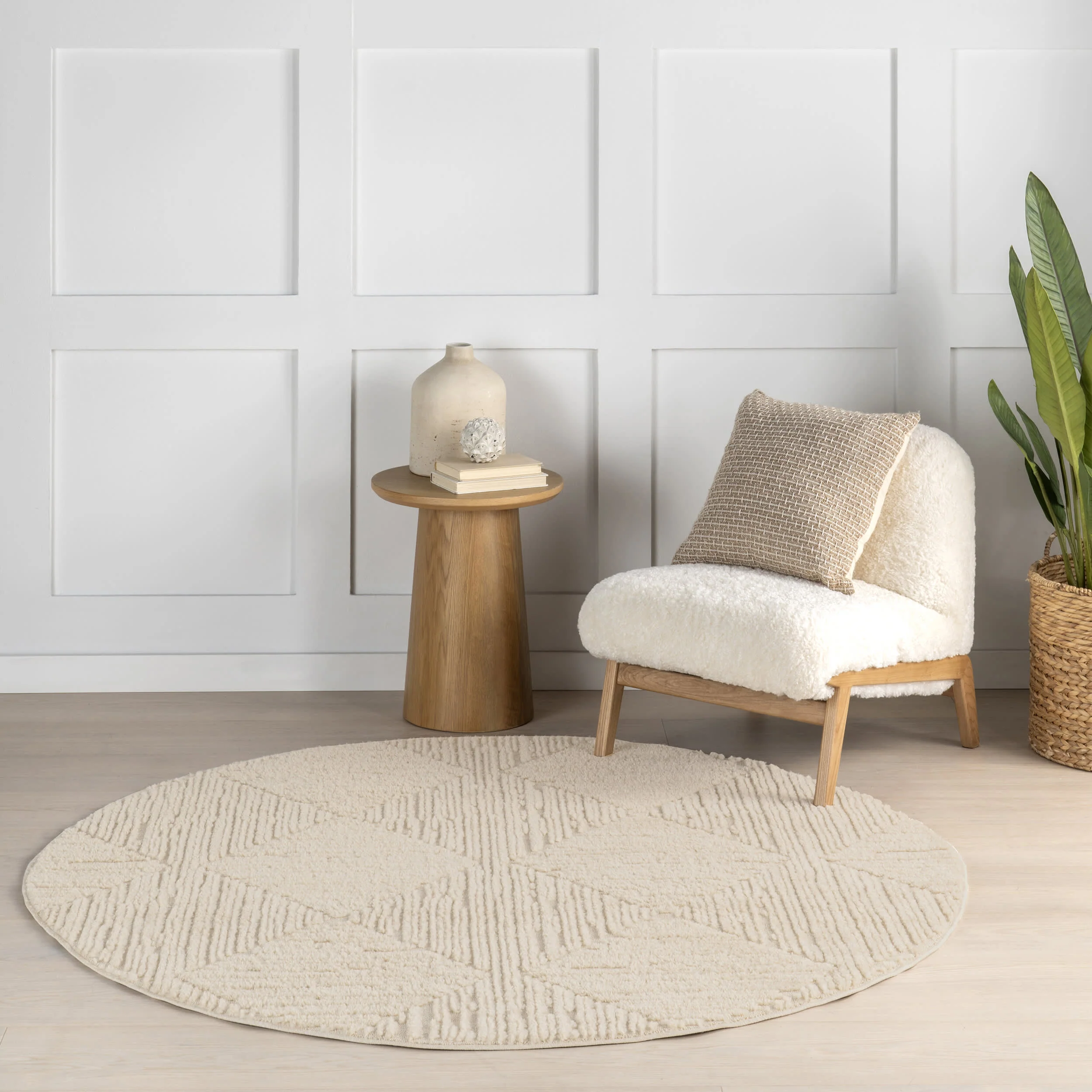 Shafali Tiled Trellis Rug | Beige - Image 2