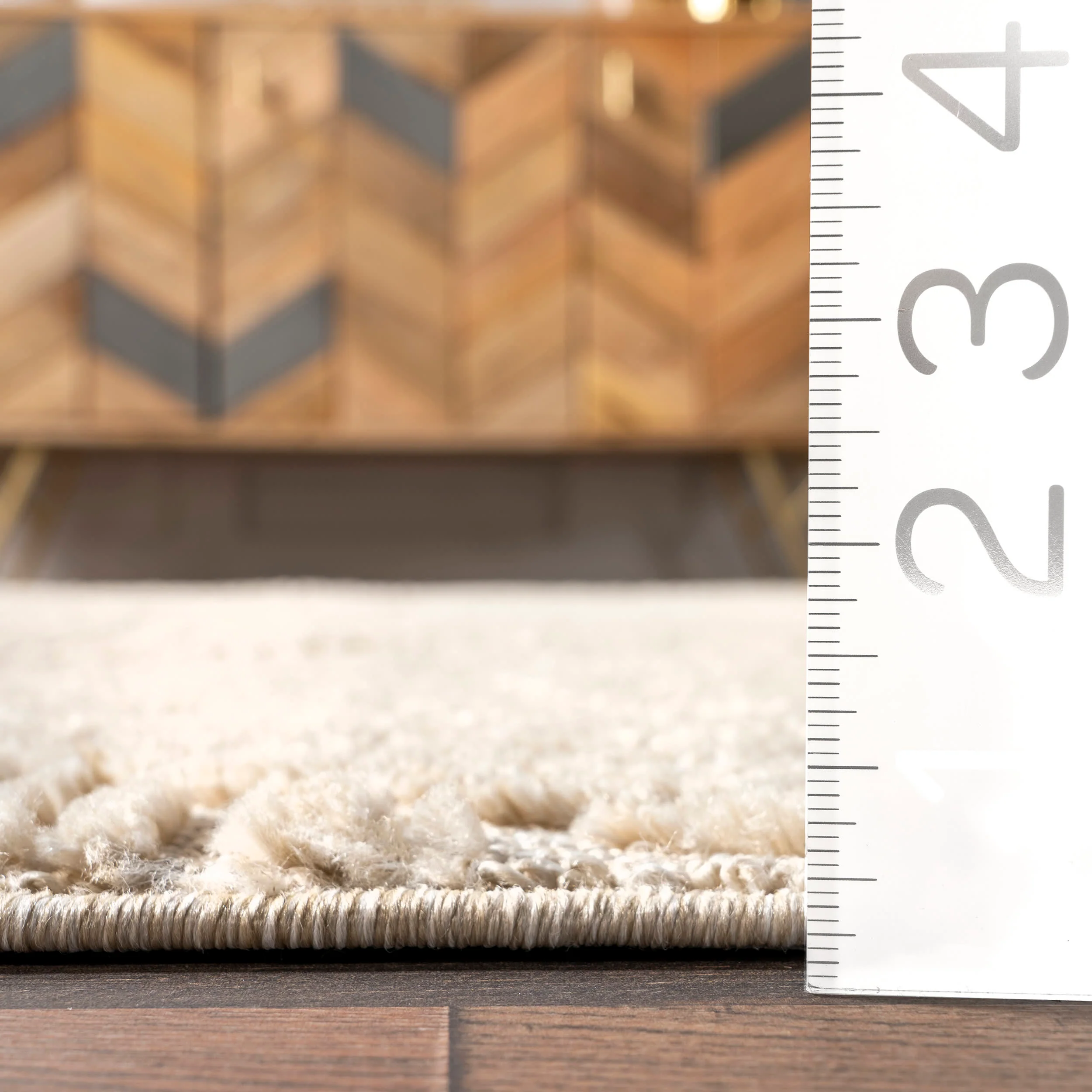 Shafali Tiled Trellis Rug | Beige - Image 5