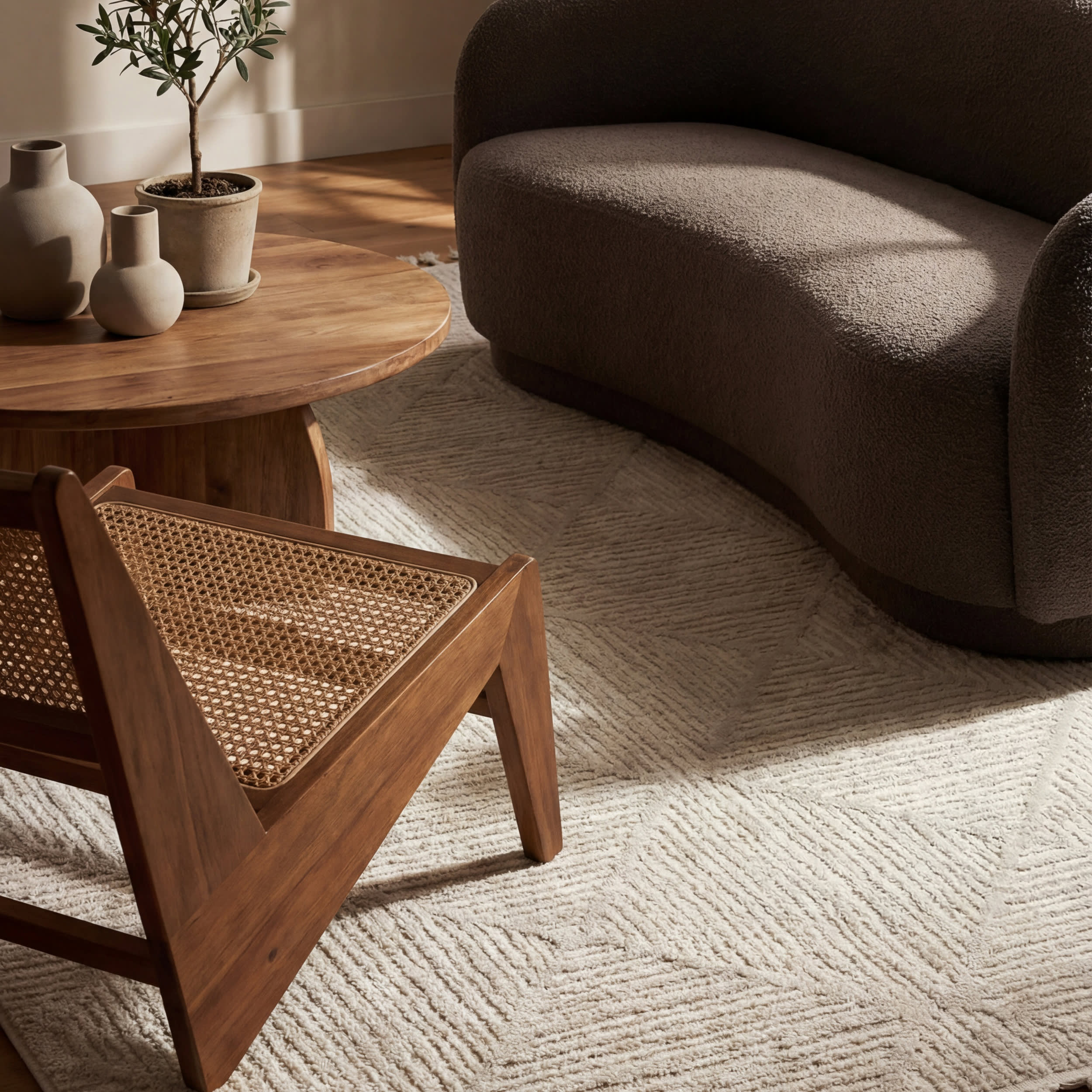 Shafali Tiled Trellis Rug | Cream - Image 4
