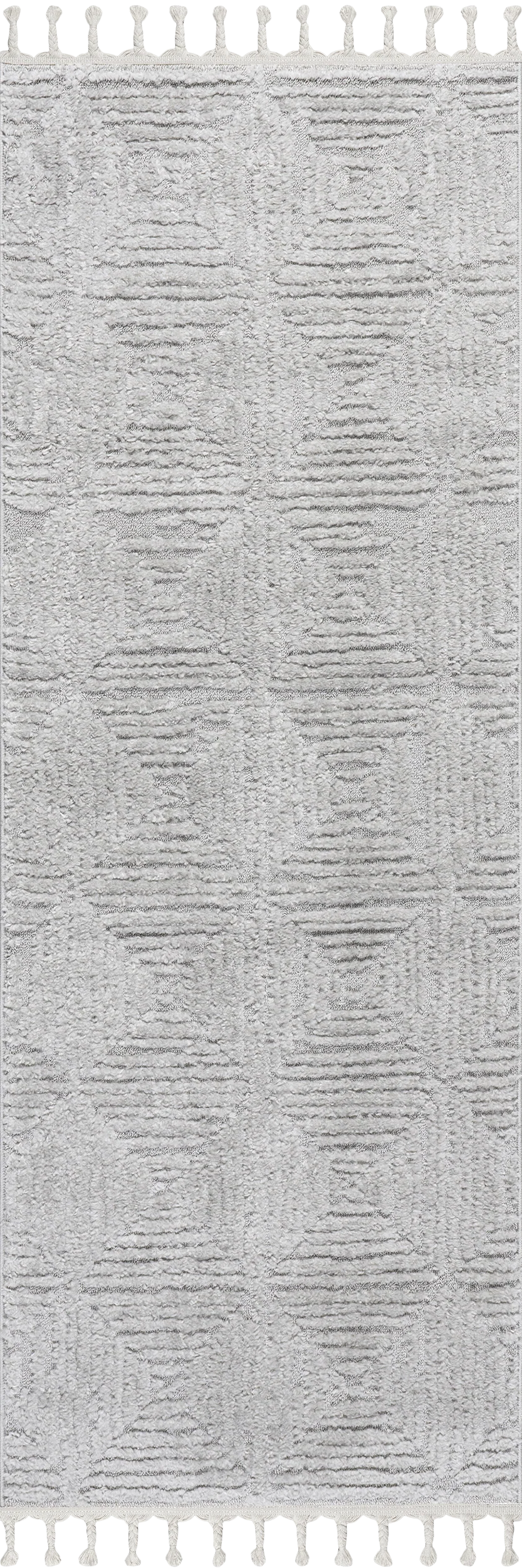 Shafali Tiled Trellis Rug | Light Grey