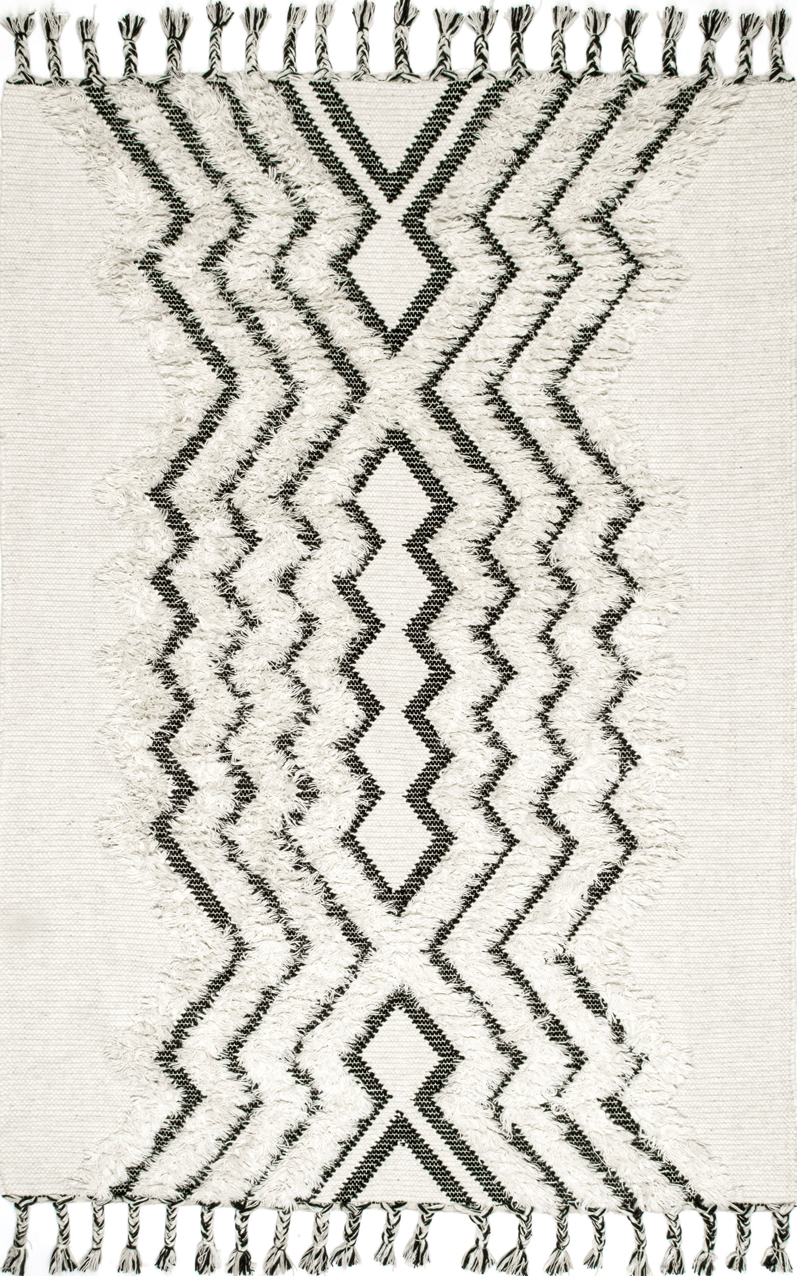 Shaggy Chevrons Rug | Ivory