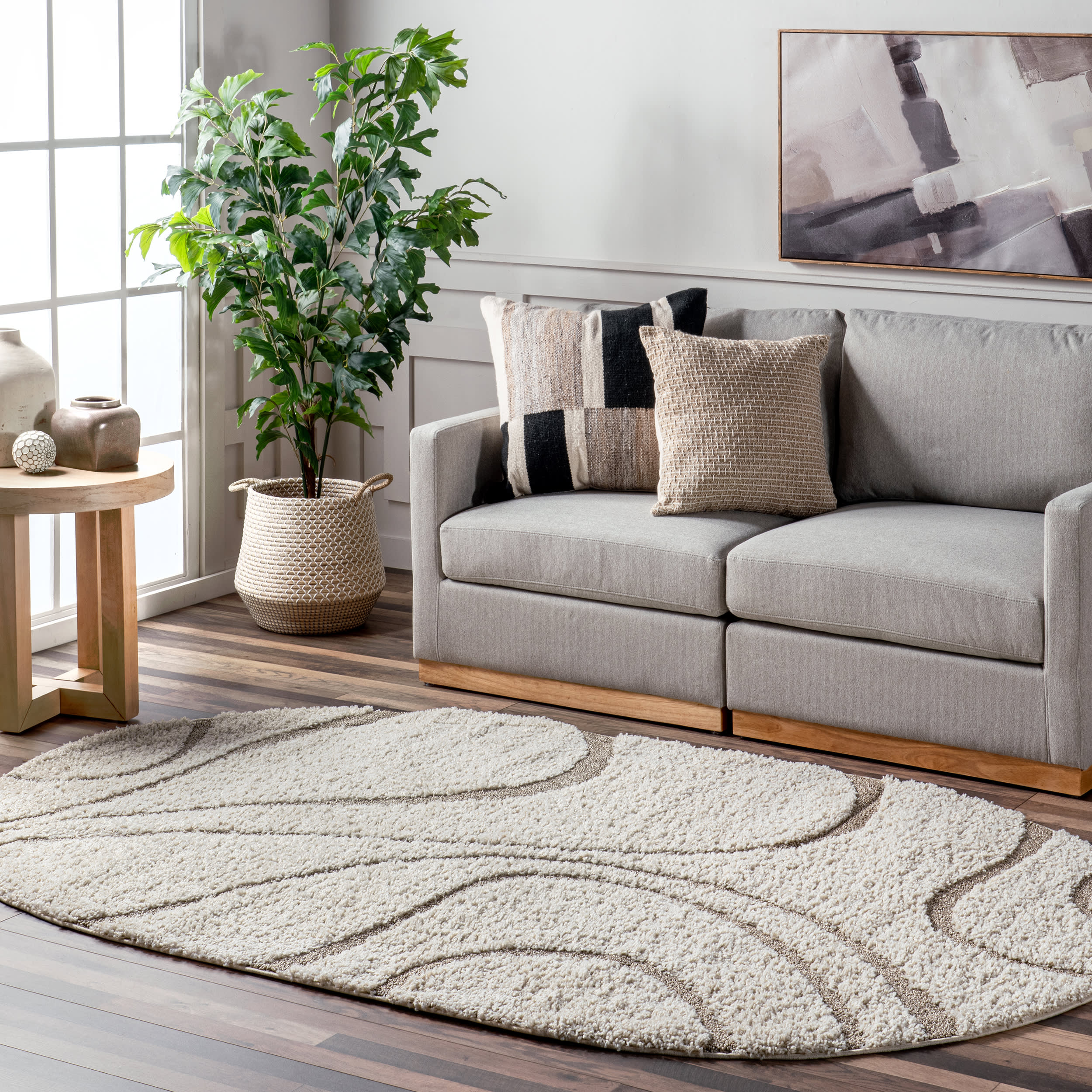 Shaggy Curves Rug | Cream - Image 2
