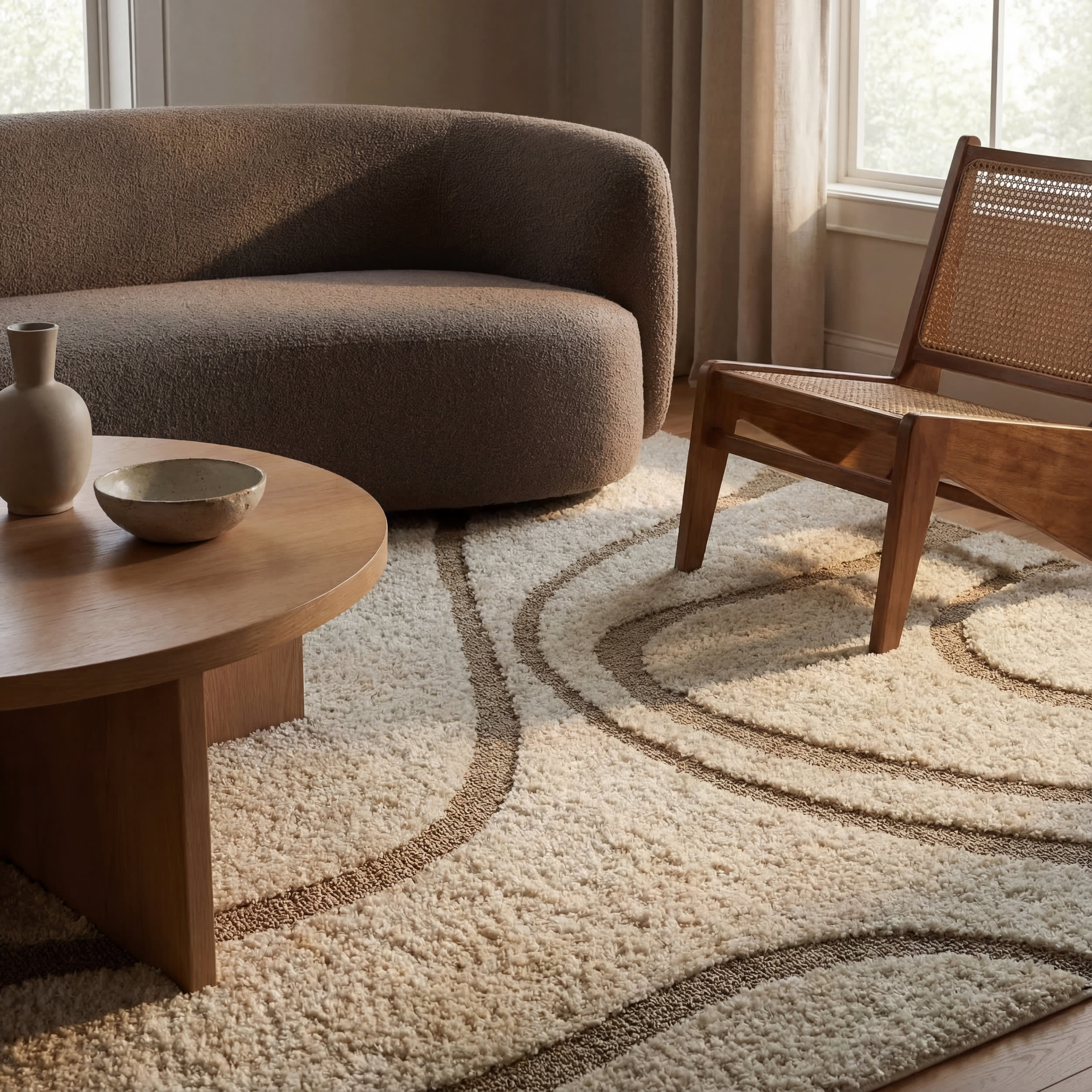 Shaggy Curves Rug | Cream - Image 4
