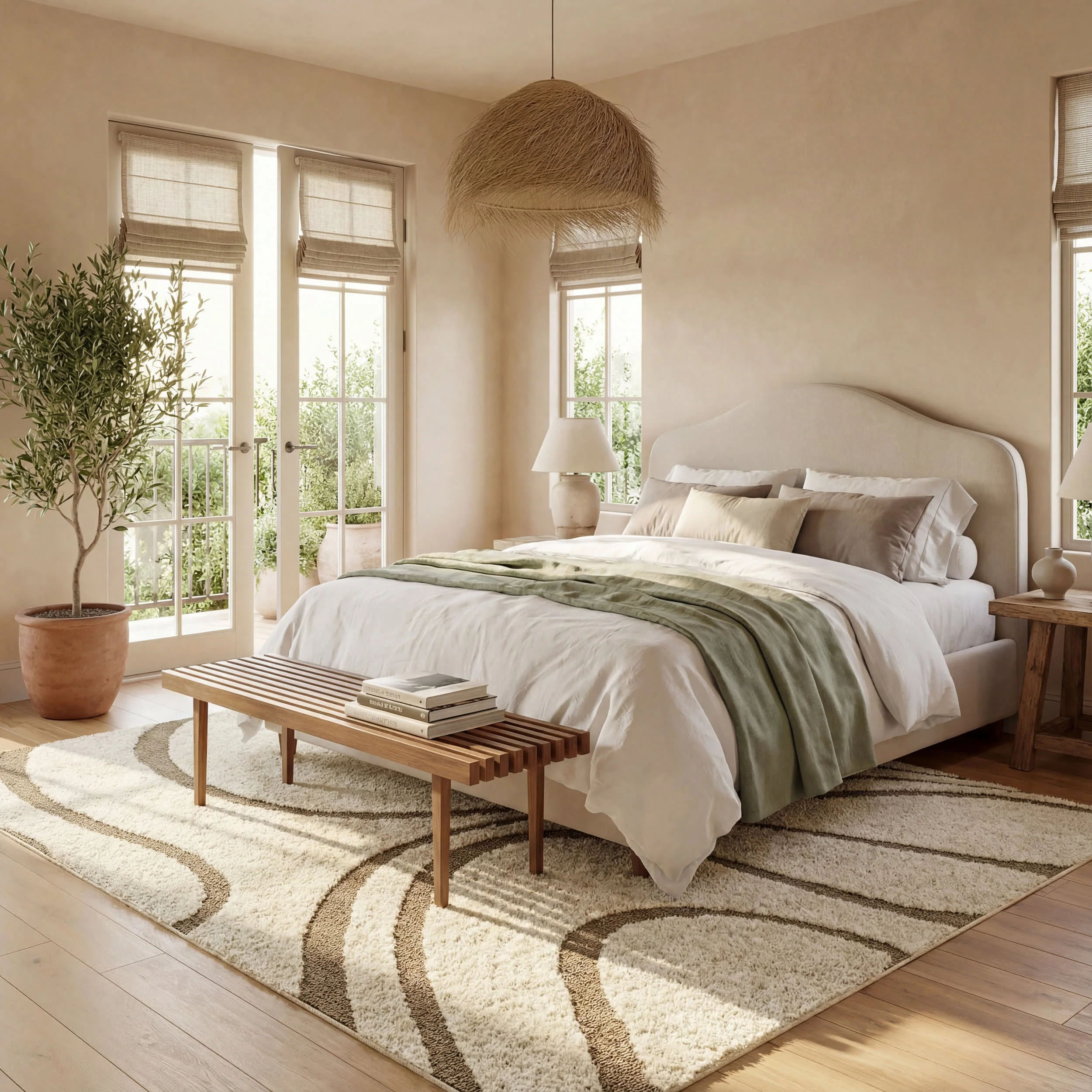 Shaggy Curves Rug | Cream - Image 8