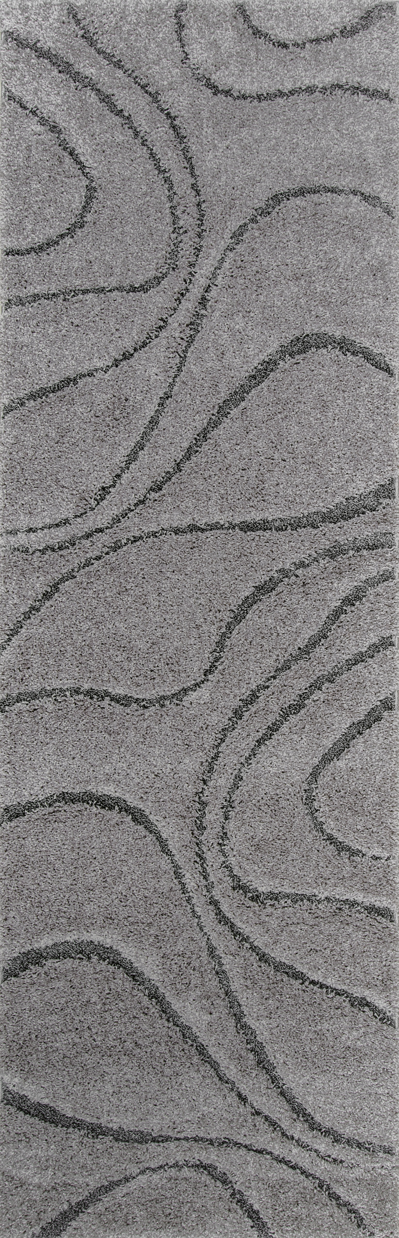 Shaggy Curves Rug | Dark Grey