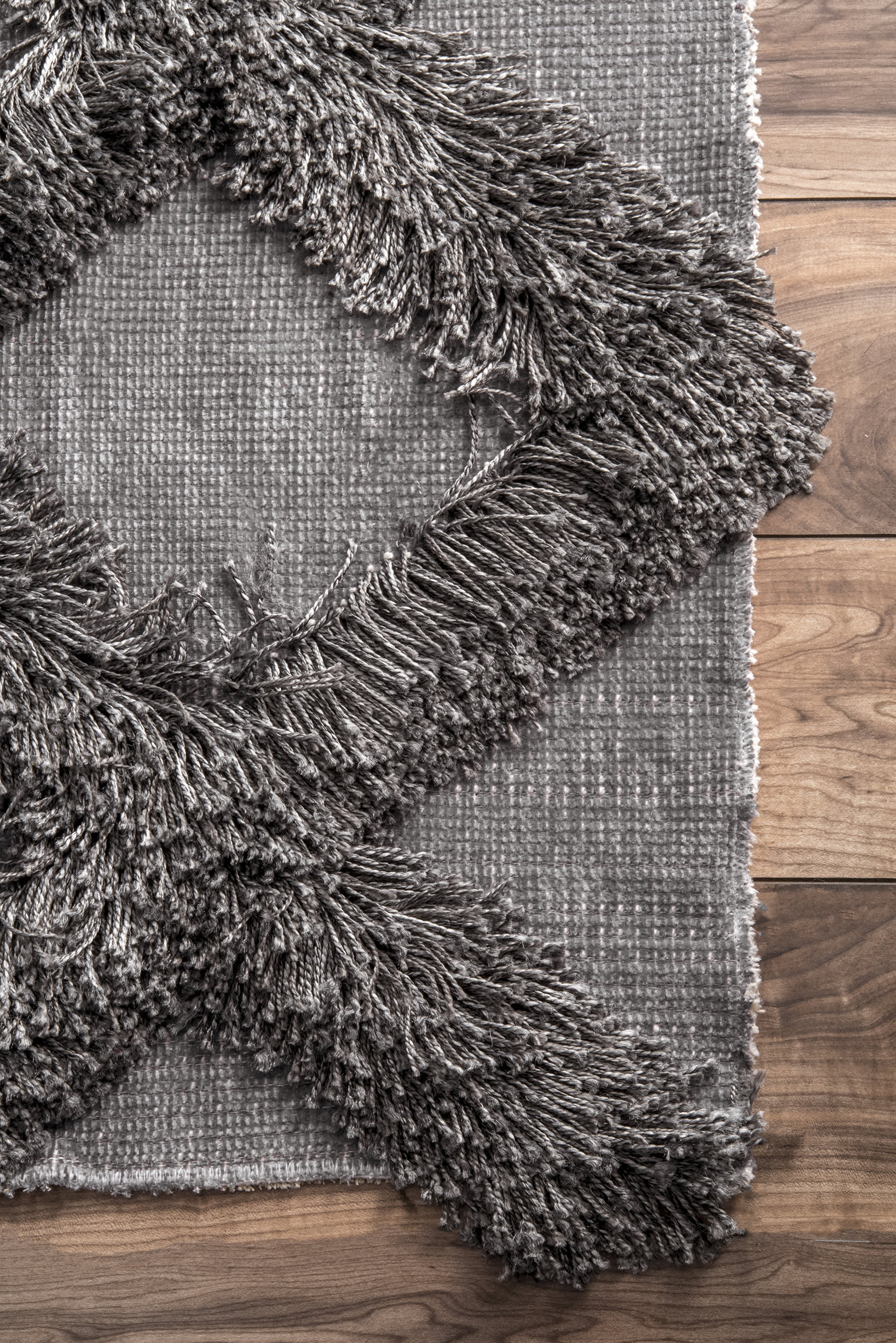 Shaggy Diamond Trellis Rug | Dark Grey - Image 3