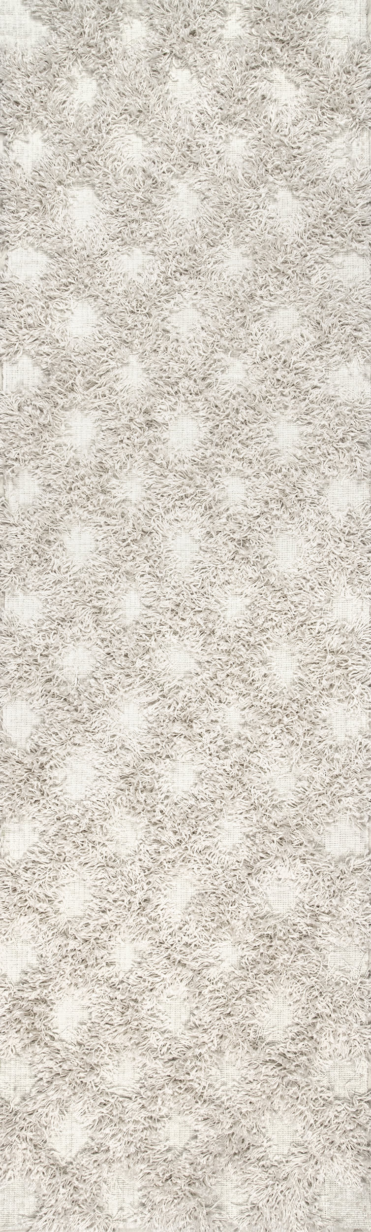 Shaggy Diamond Trellis Rug | Ivory