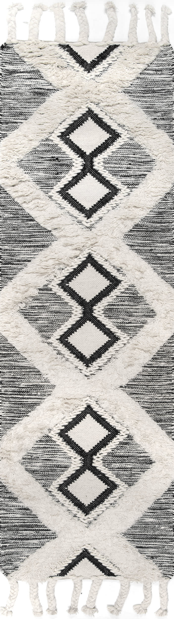 Shaggy Helix Diamonds Rug | Grey