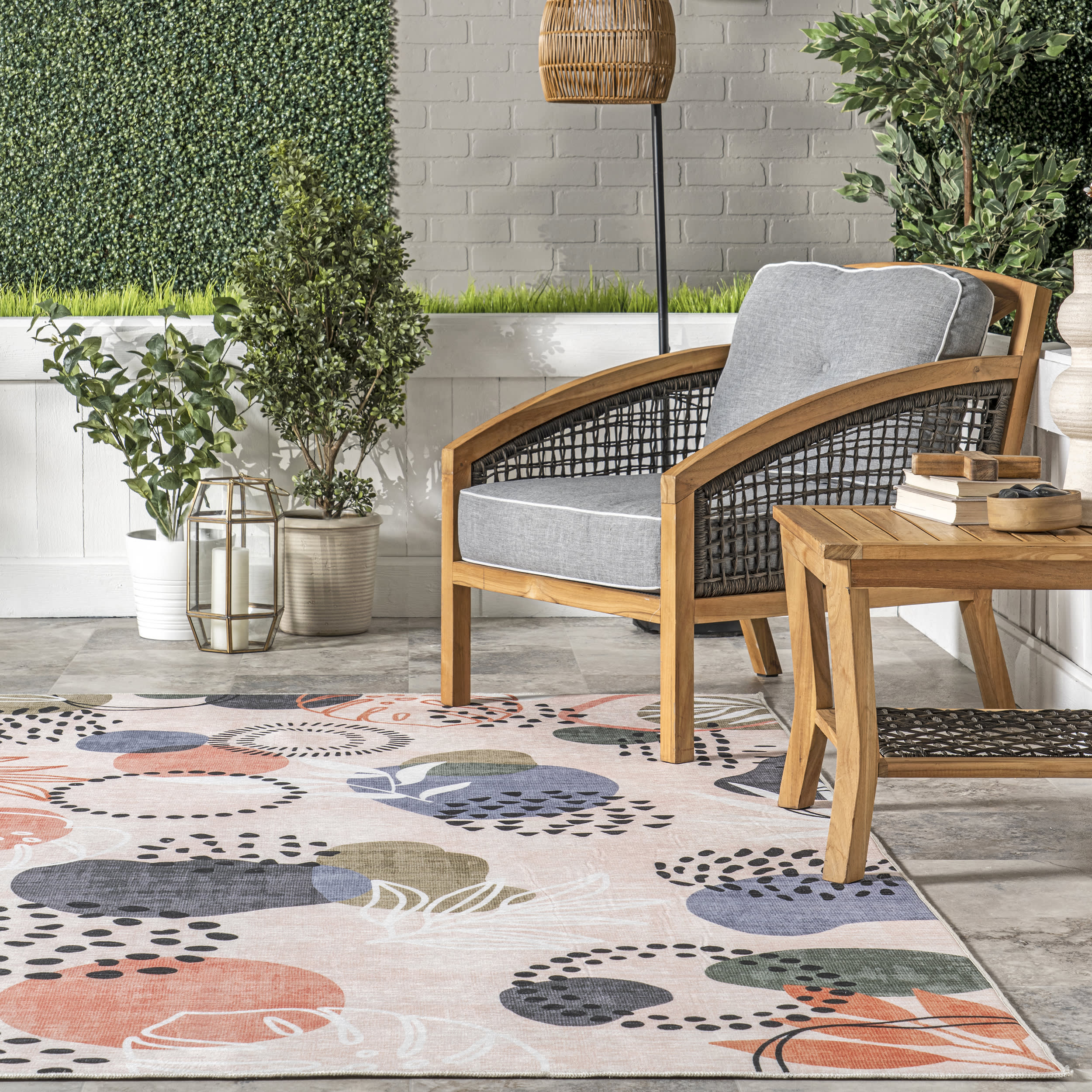 Shaylee Pond Washable Indoor/Outdoor Rug | Multicolor - Image 4