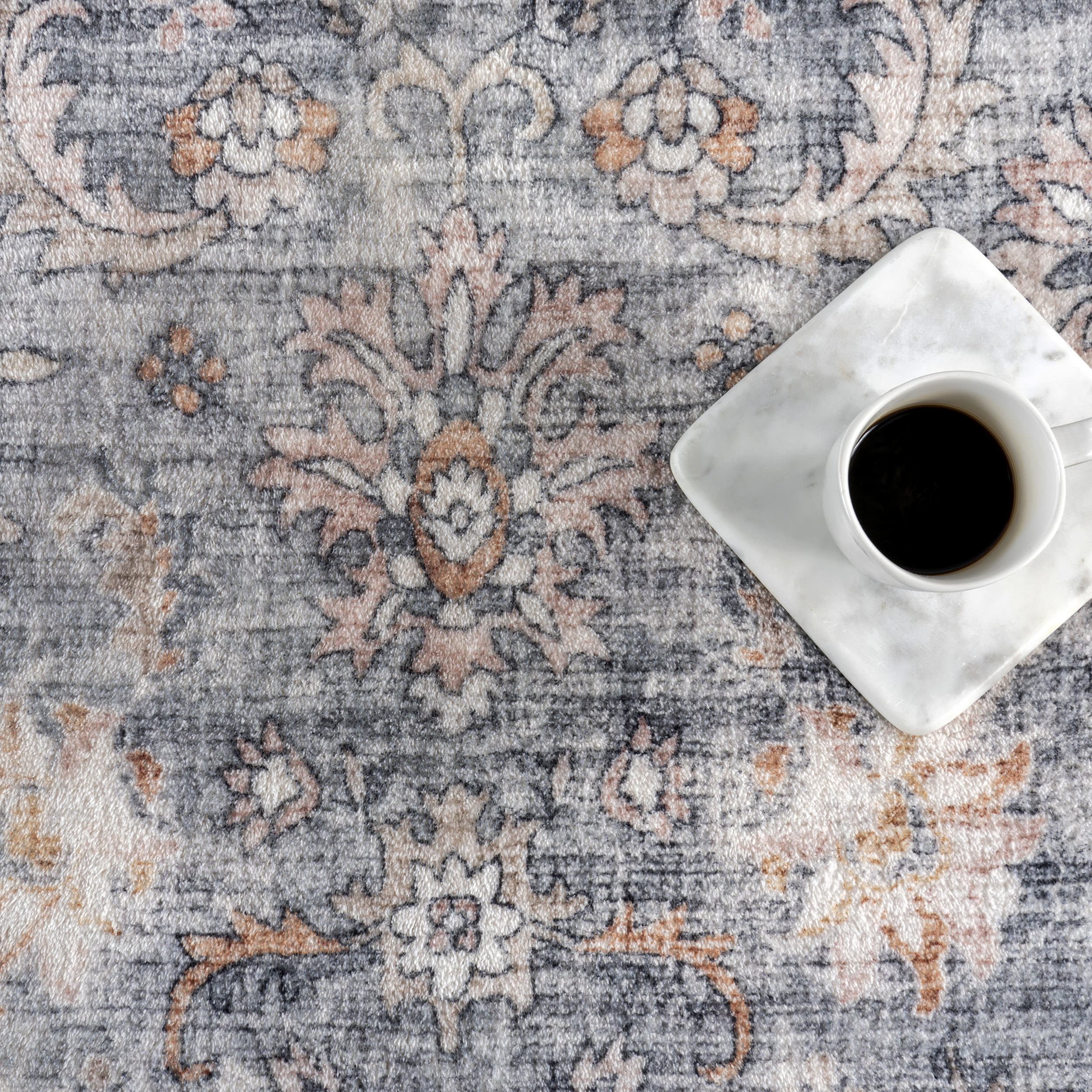 Shea Medallion Washable Rug | Brown - Image 8