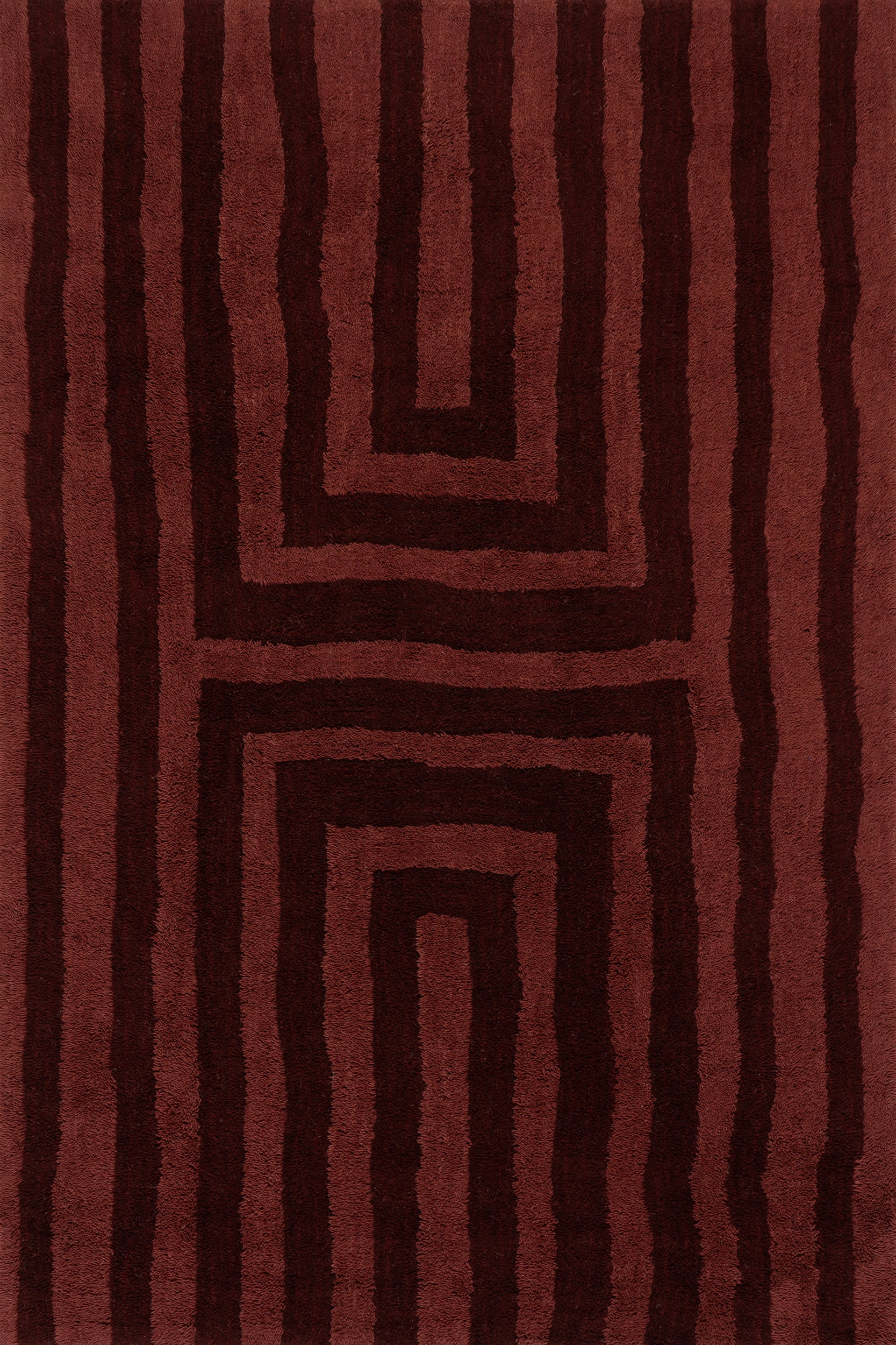 Shevina Handmade Washable Wool Rug | Burgundy