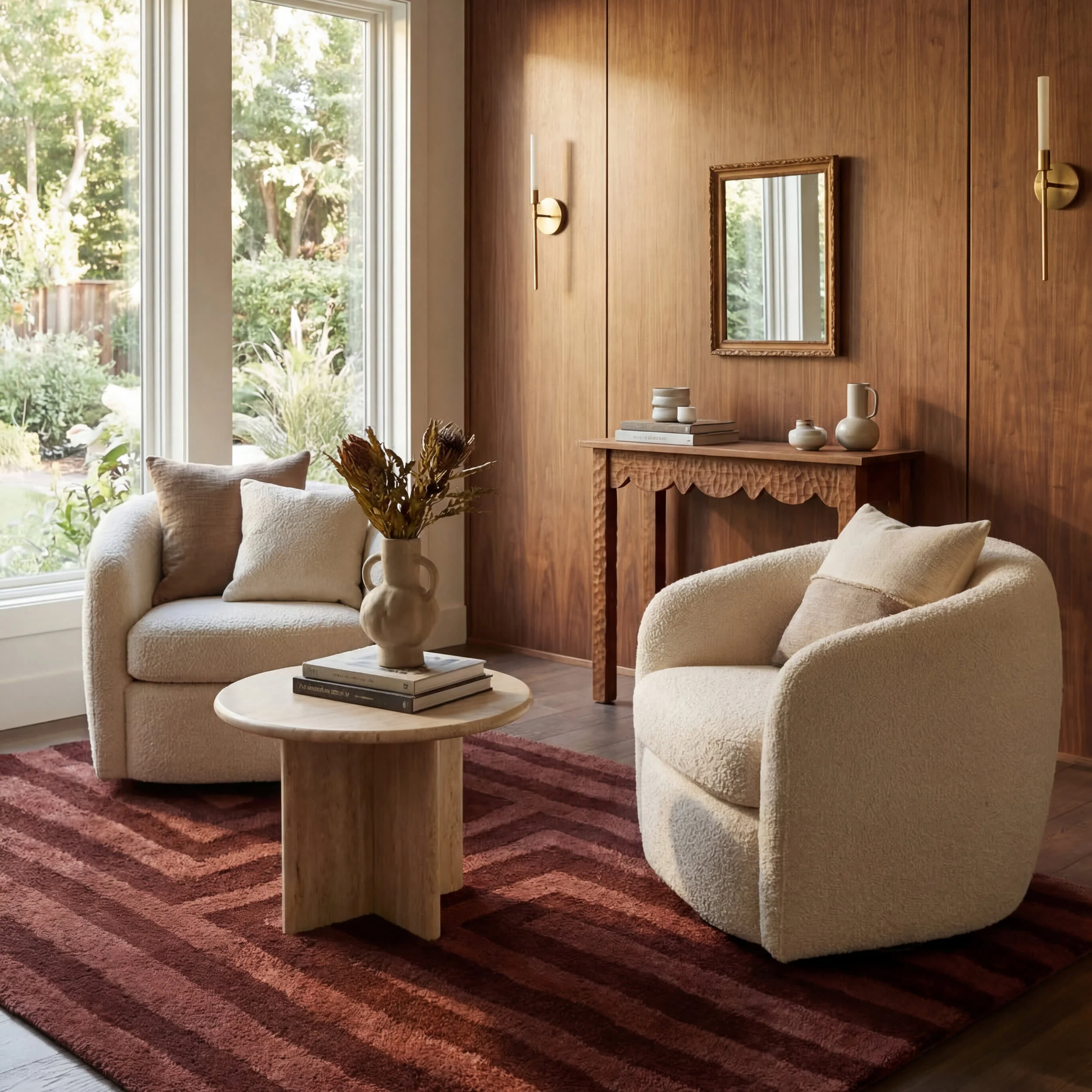 Shevina Handmade Washable Wool Rug | Burgundy - Image 2