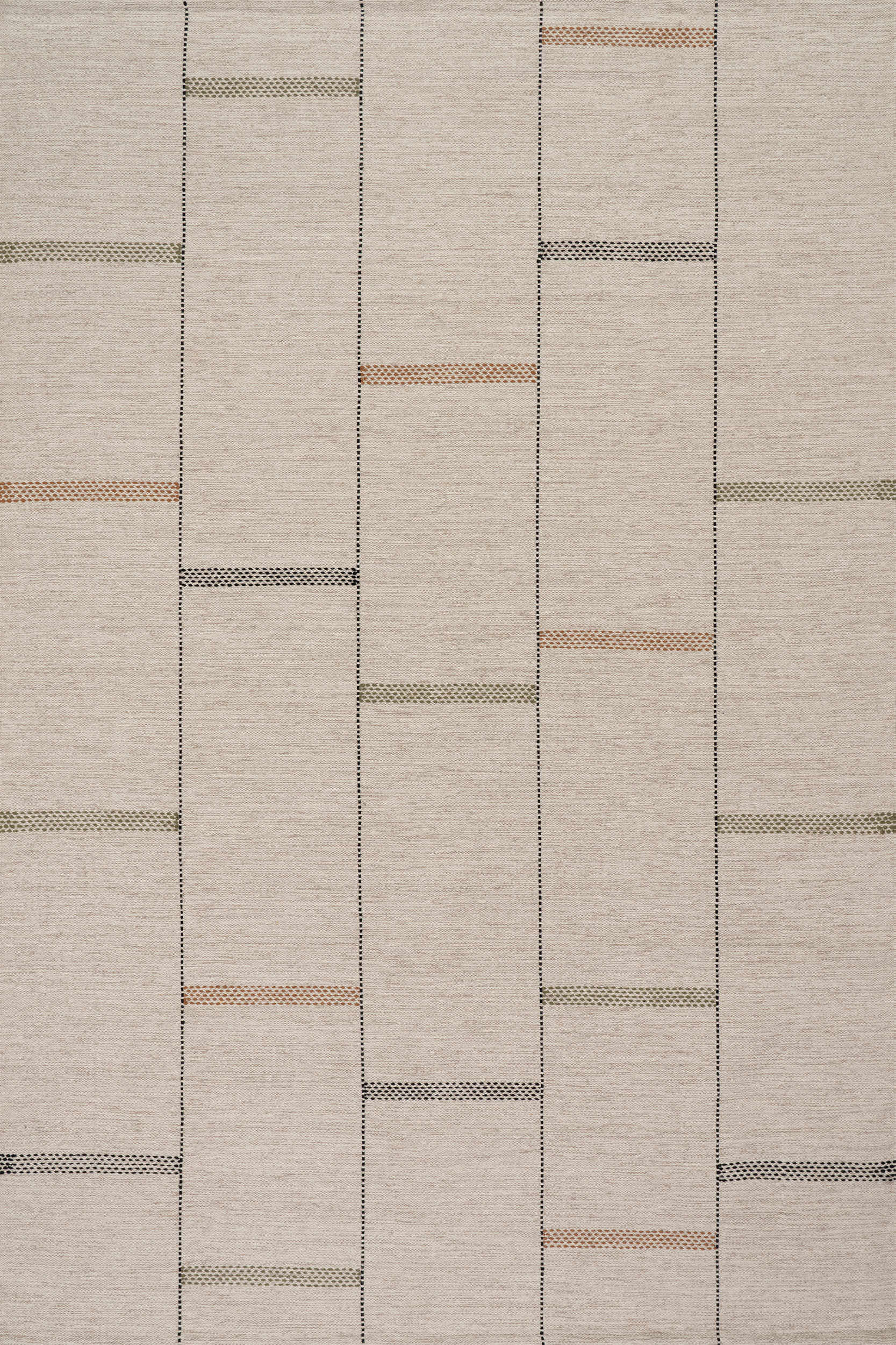 Shiloh Bohemian Striped Wool Rug | Beige