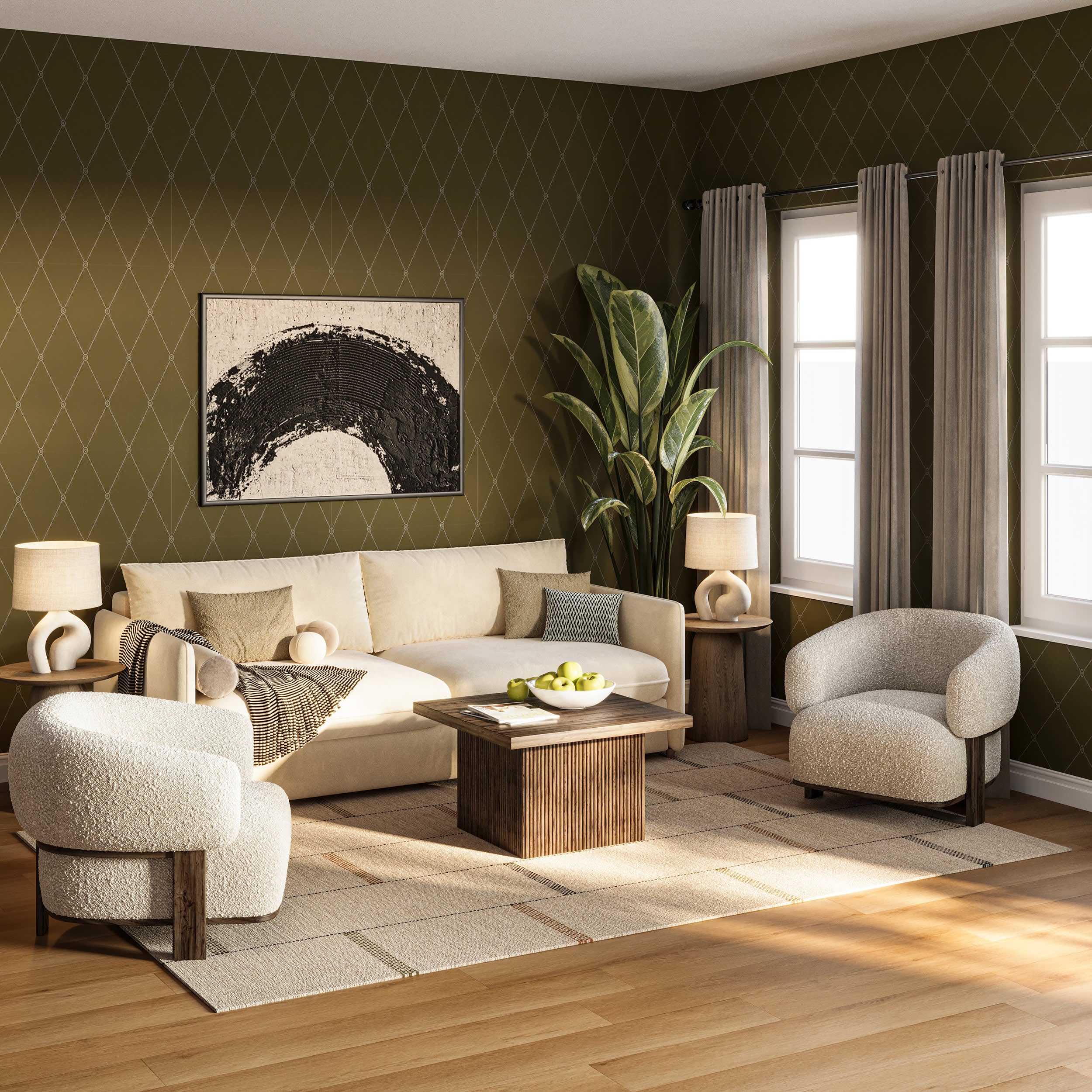 Shiloh Bohemian Striped Wool Rug | Beige - Image 7