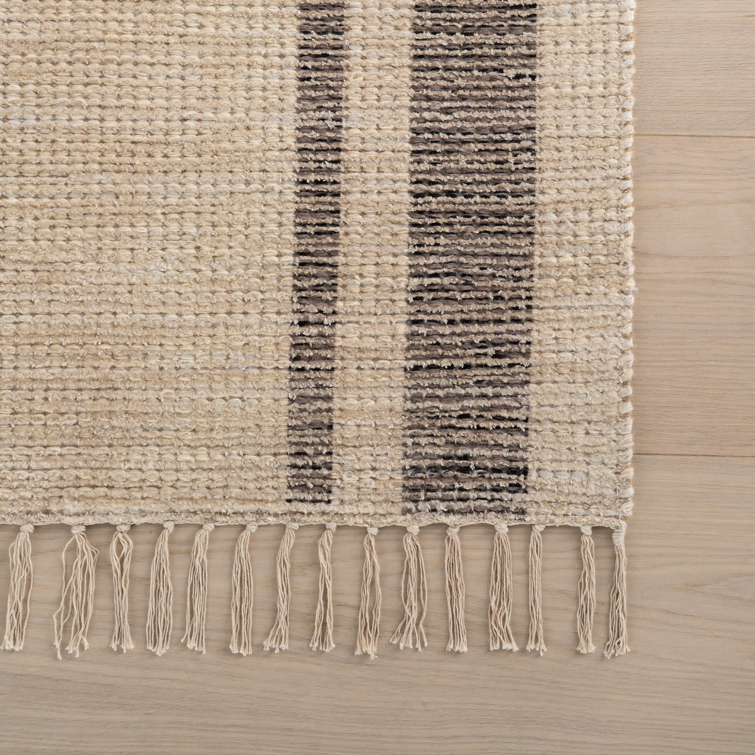 Shomar Bohemian Abstract Striped Rug | Natural - Image 4