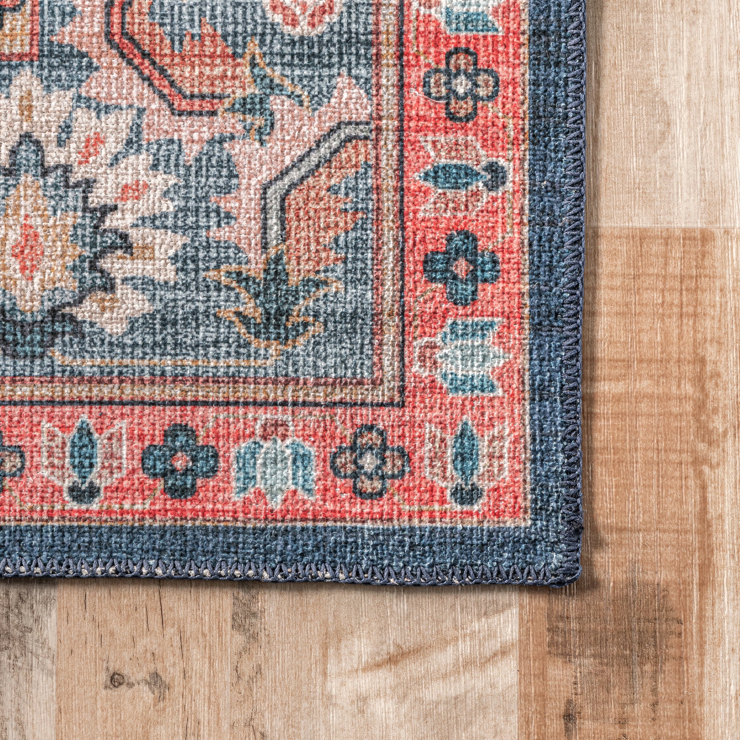 Shyla Washable Southwestern Rug | Blue - Image 3