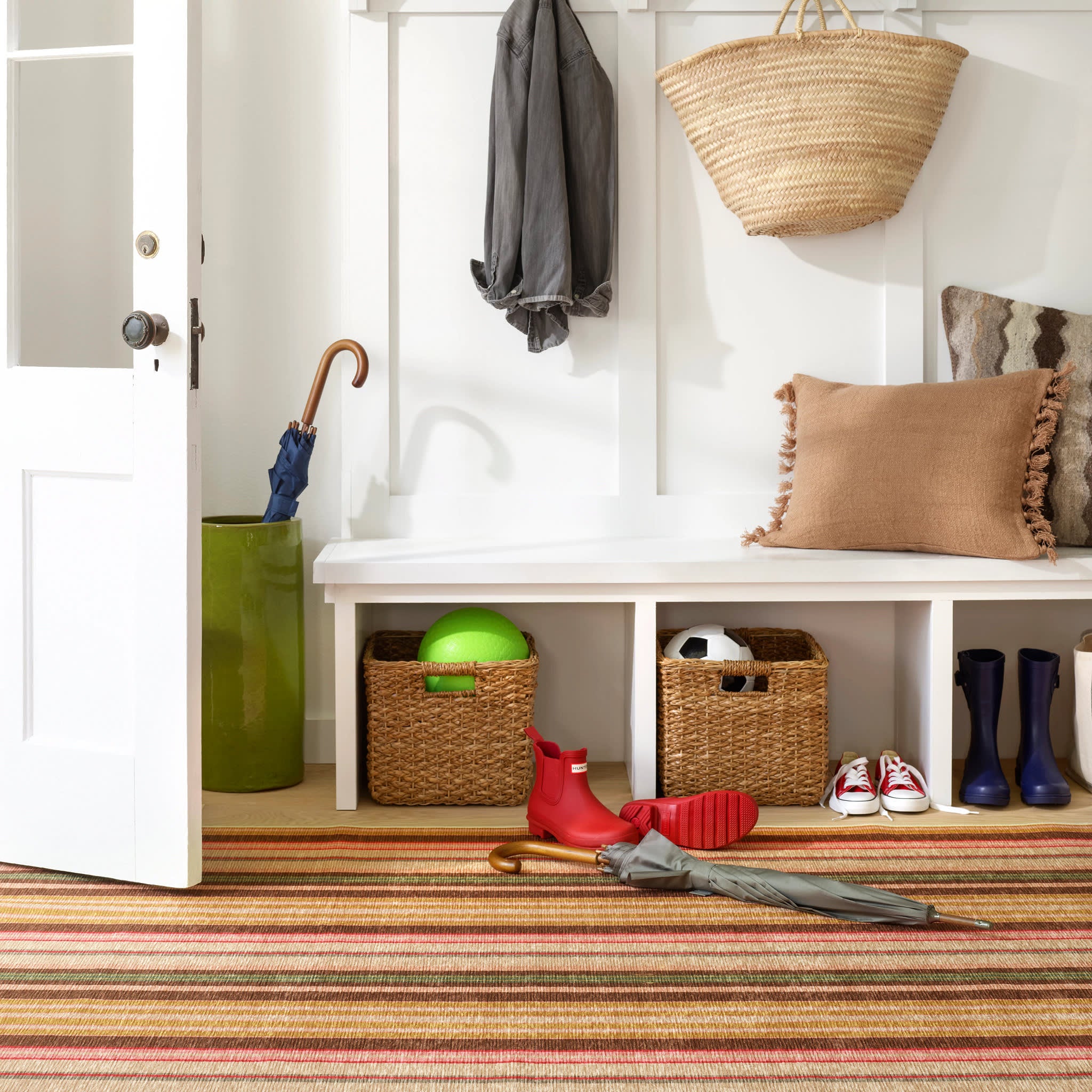 Sienna Stripe Machine Washable Rug | Multi - Image 2