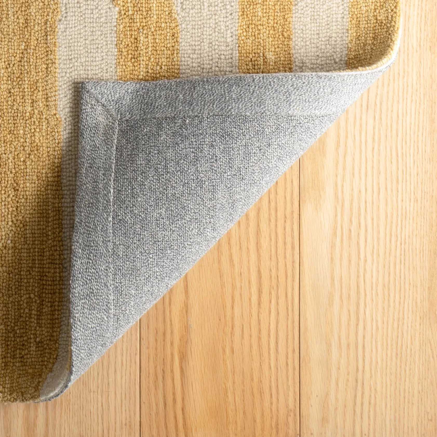 Silas Stripe Hand Micro Hooked Wool Rug | Gold - Image 8