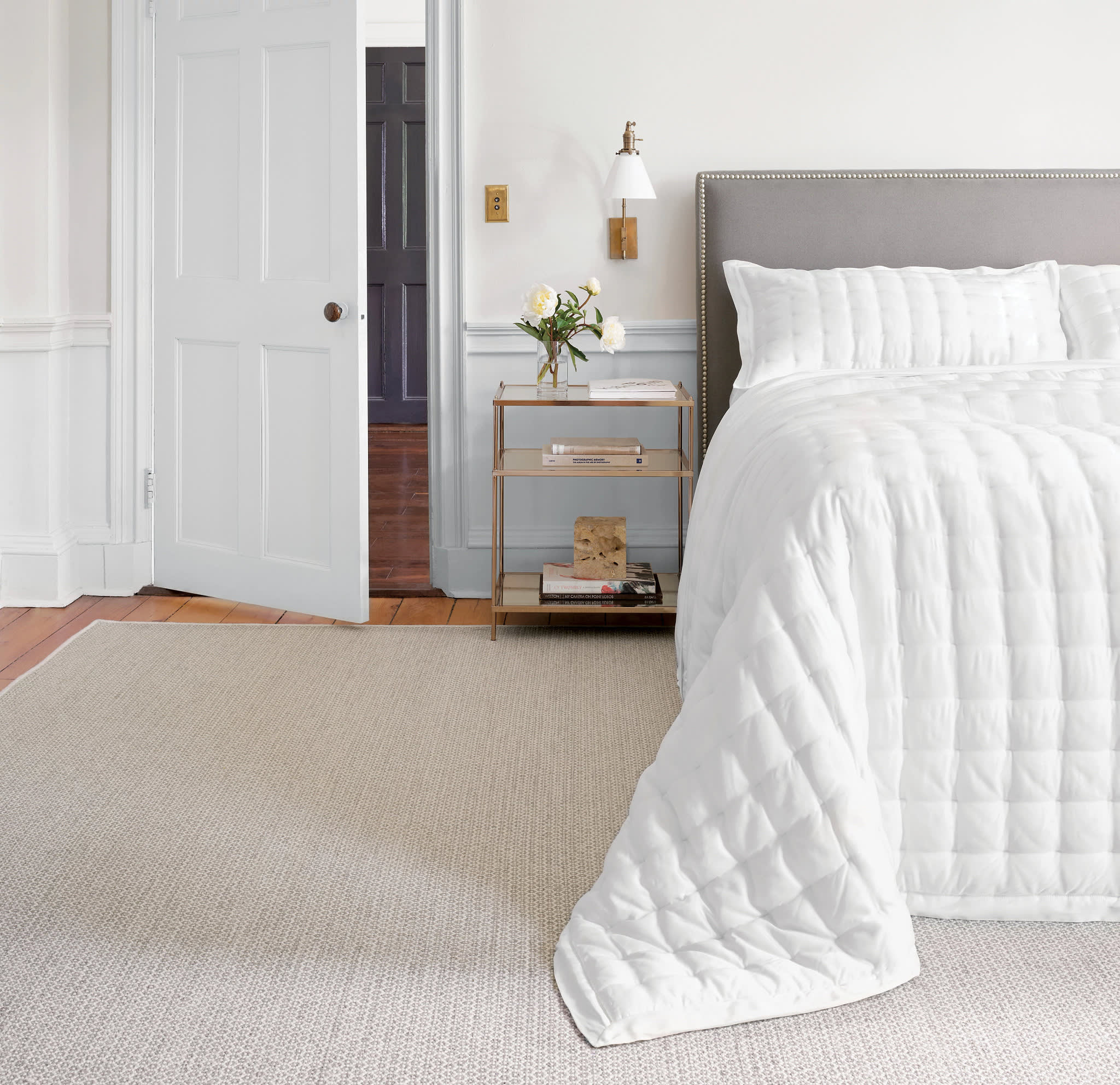 Silken Solid Puff | White - Image 2