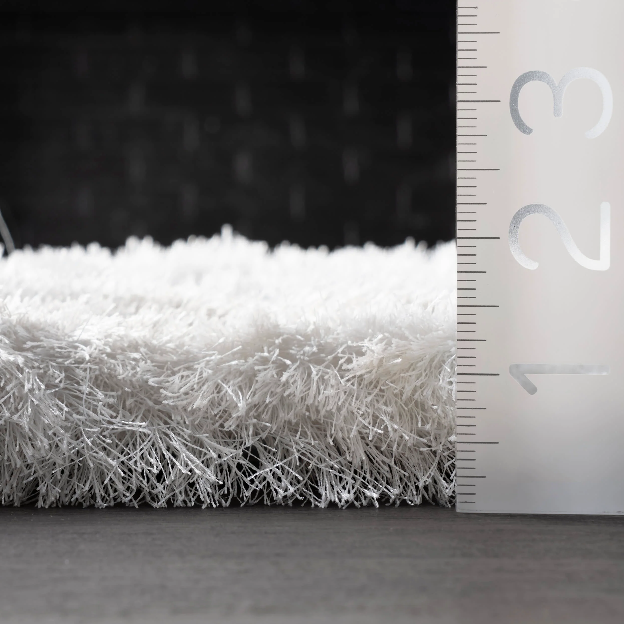 Silky Shine Solid Shag Rug | Pearl White - Image 5
